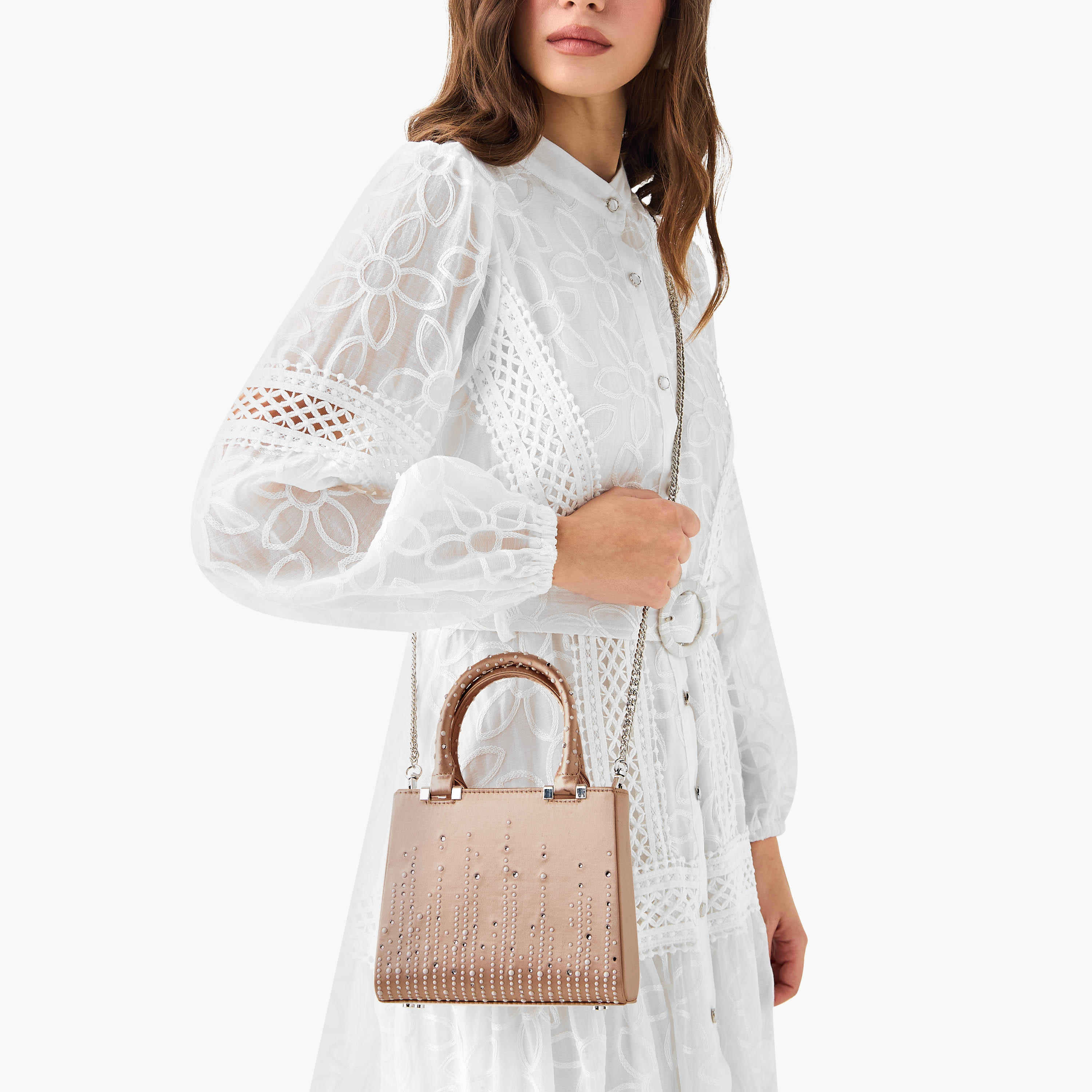 Embellished Mini Tote Bag with Detachable Chain Strap-women-bagsandwallets-handbags-image-2