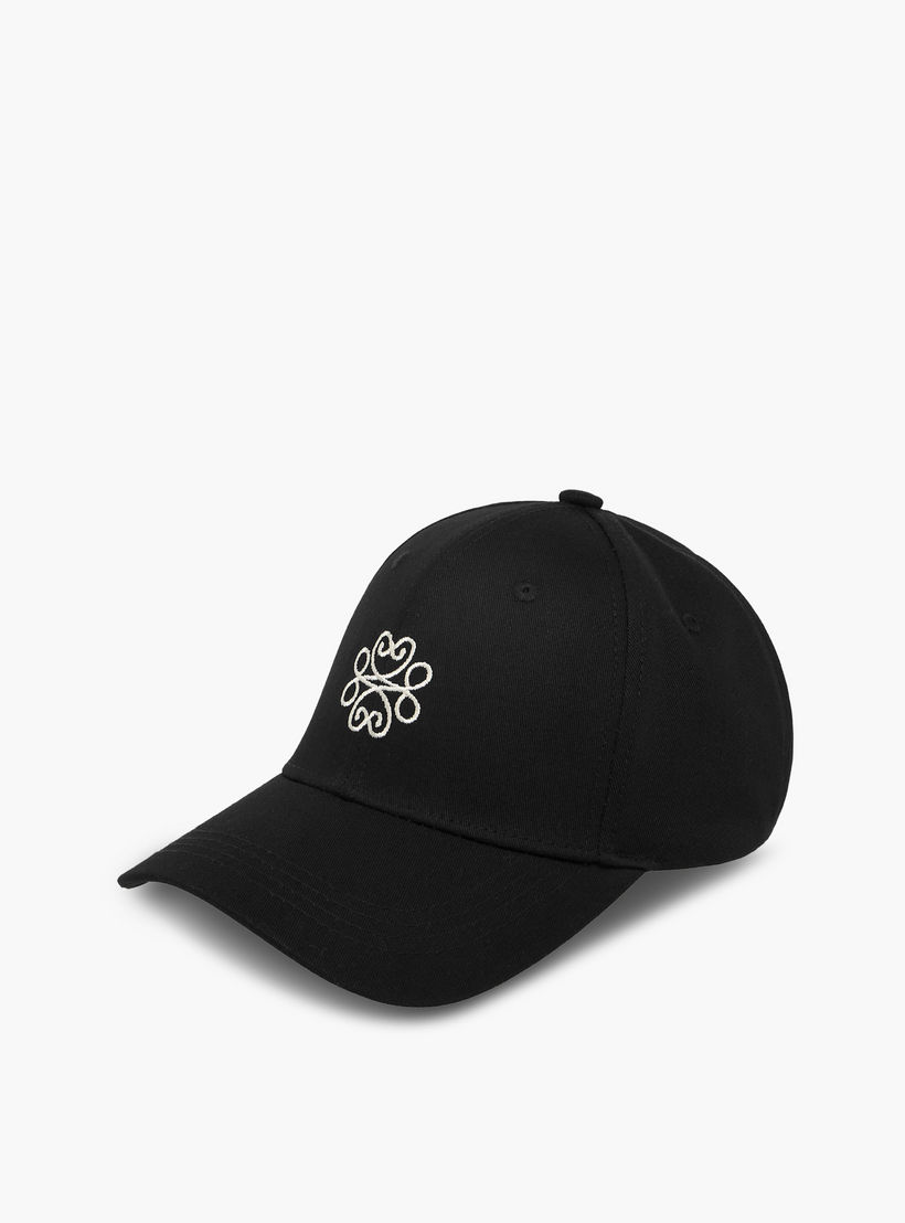 Embroidered Cap with Buckled Strap Closure-women-clothingaccessories-capsandhats-image-3