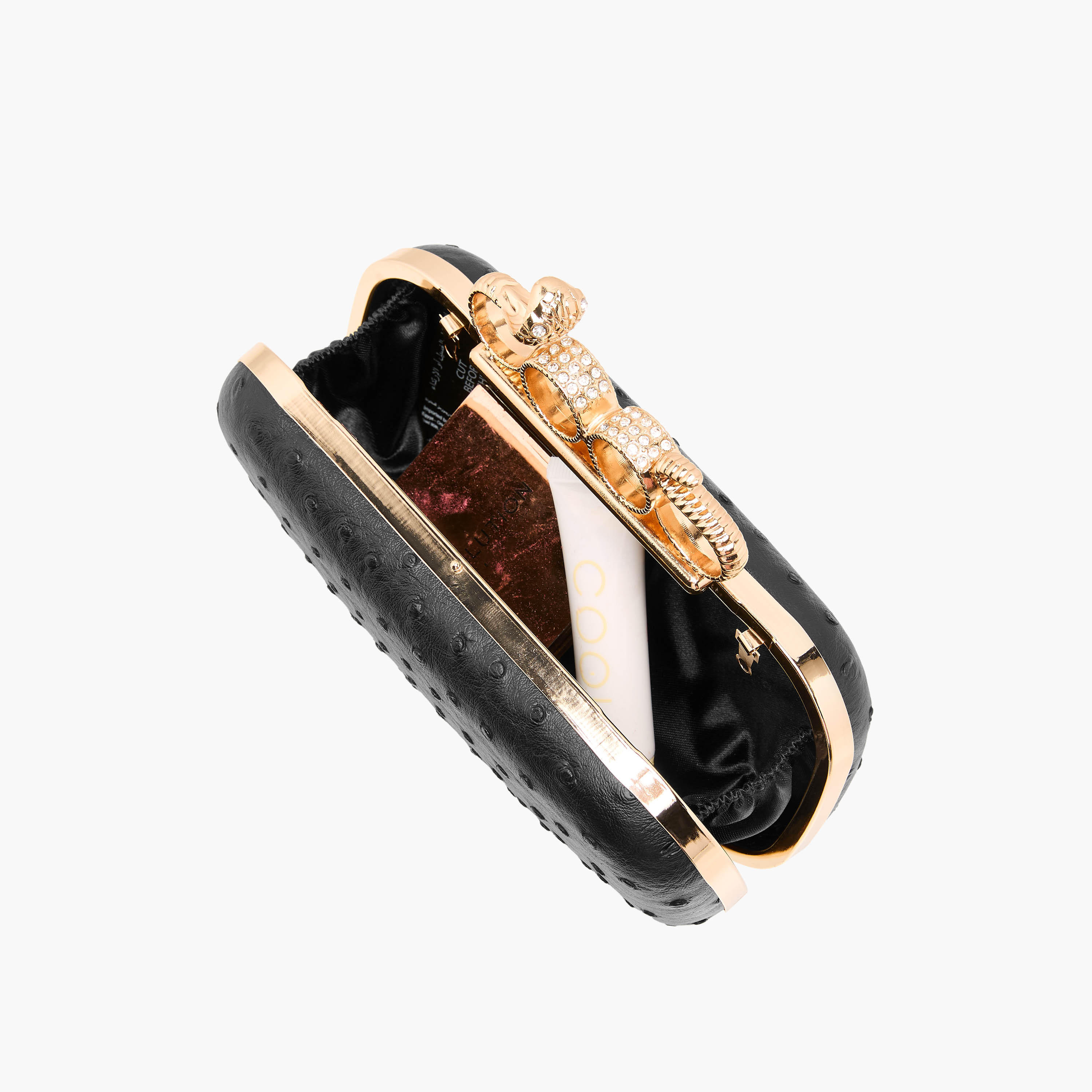 شنطة كلاتش بارزة الملمس بحزام سلسلة قابل للفصل-women-bagsandwallets-handbags-image-1