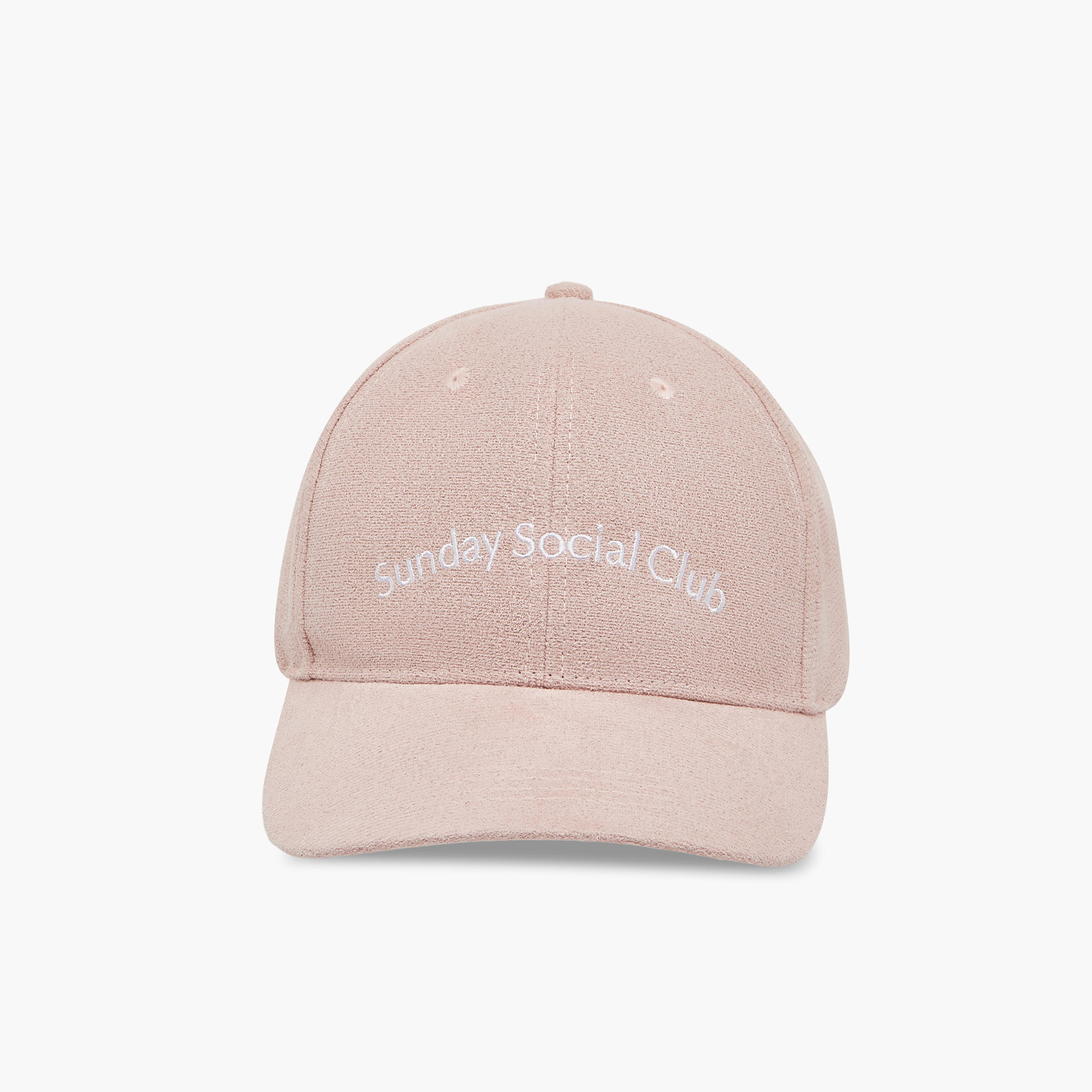 قبعة سويدي بتطريز بشعار مع حزام إغلاق بإبزيم-women-clothingaccessories-capsandhats-image-8