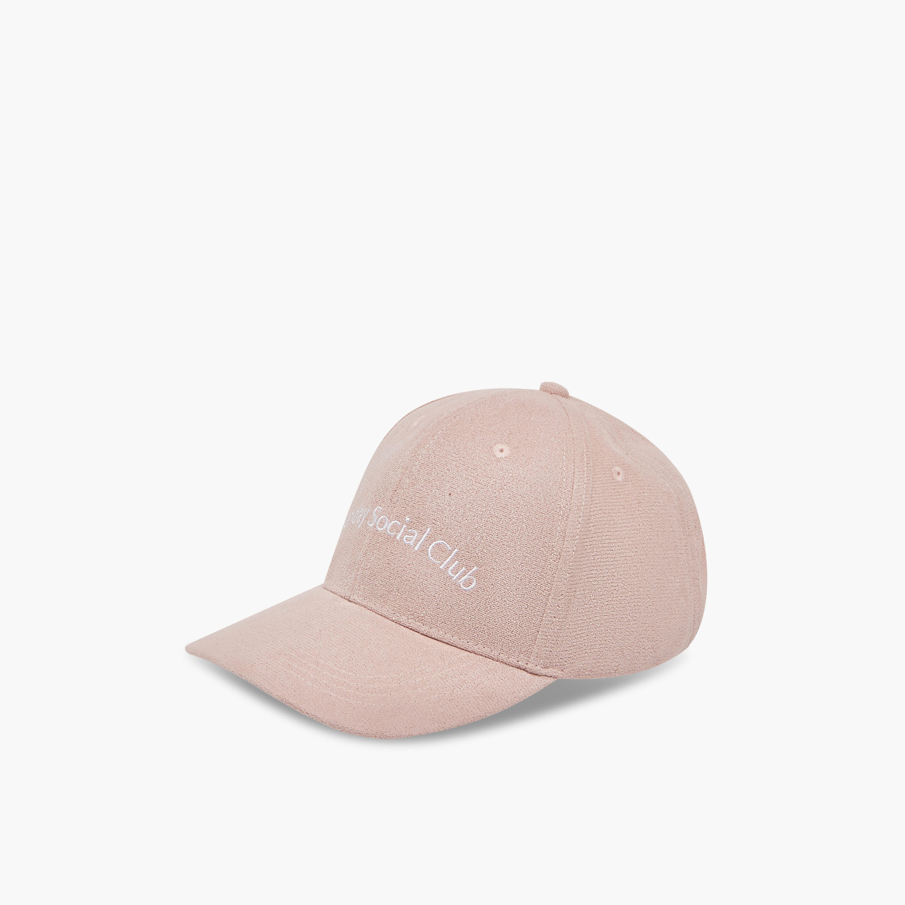 قبعة سويدي بتطريز بشعار مع حزام إغلاق بإبزيم-women-clothingaccessories-capsandhats-image-6