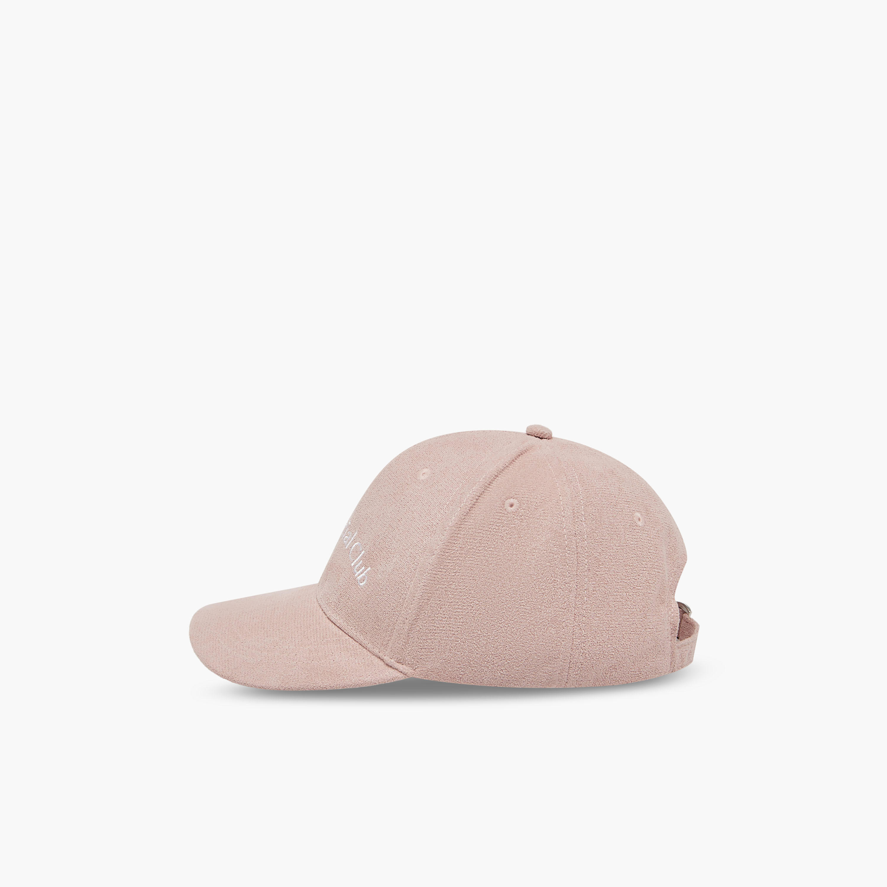 قبعة سويدي بتطريز بشعار مع حزام إغلاق بإبزيم-women-clothingaccessories-capsandhats-image-5
