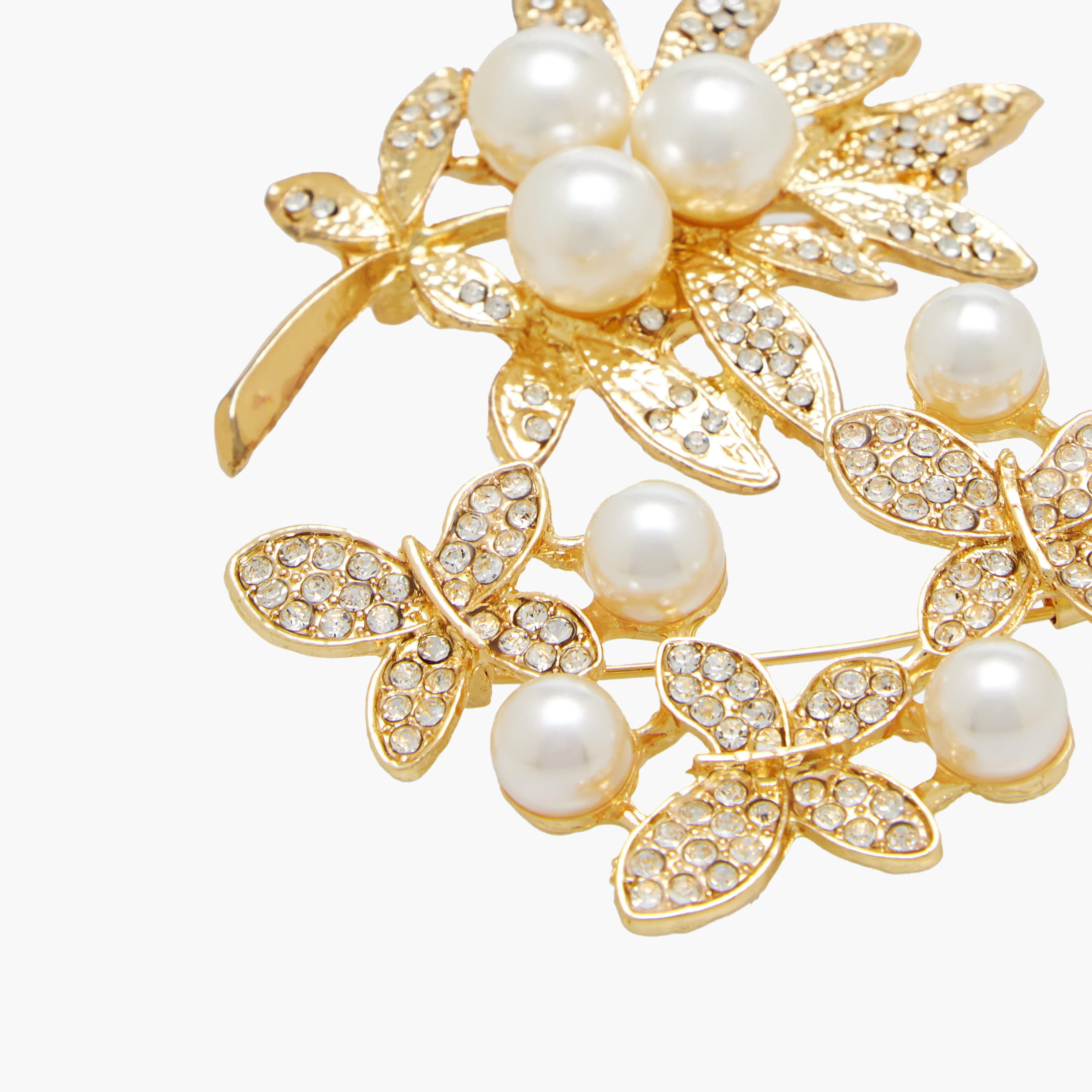 دبوس بتزيينات لؤلؤ وأحجار وتشطيب ميتاليك - طقم من قطعتين-women-clothingaccessories-novelties-image-4