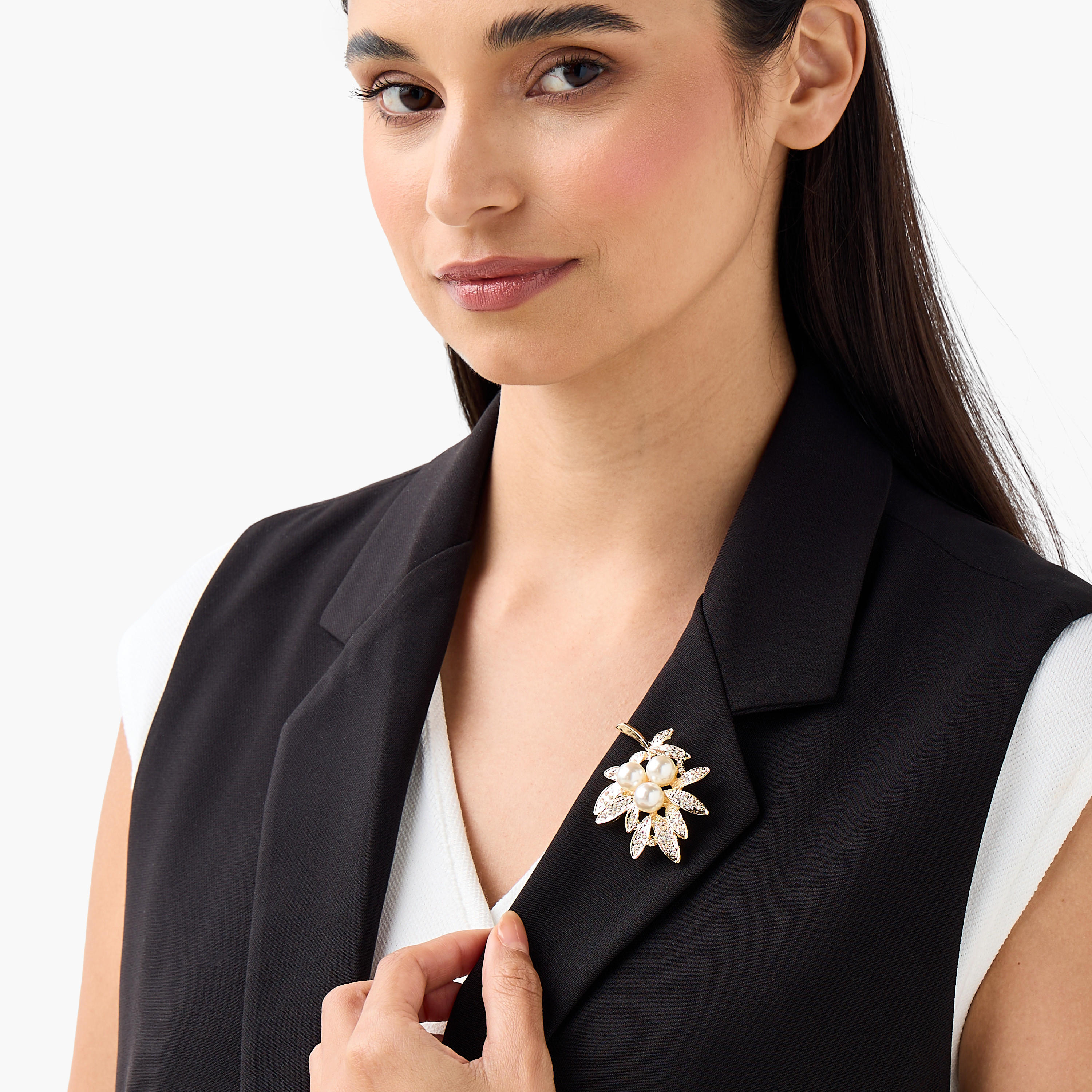 دبوس بتزيينات لؤلؤ وأحجار وتشطيب ميتاليك - طقم من قطعتين-women-clothingaccessories-novelties-image-5