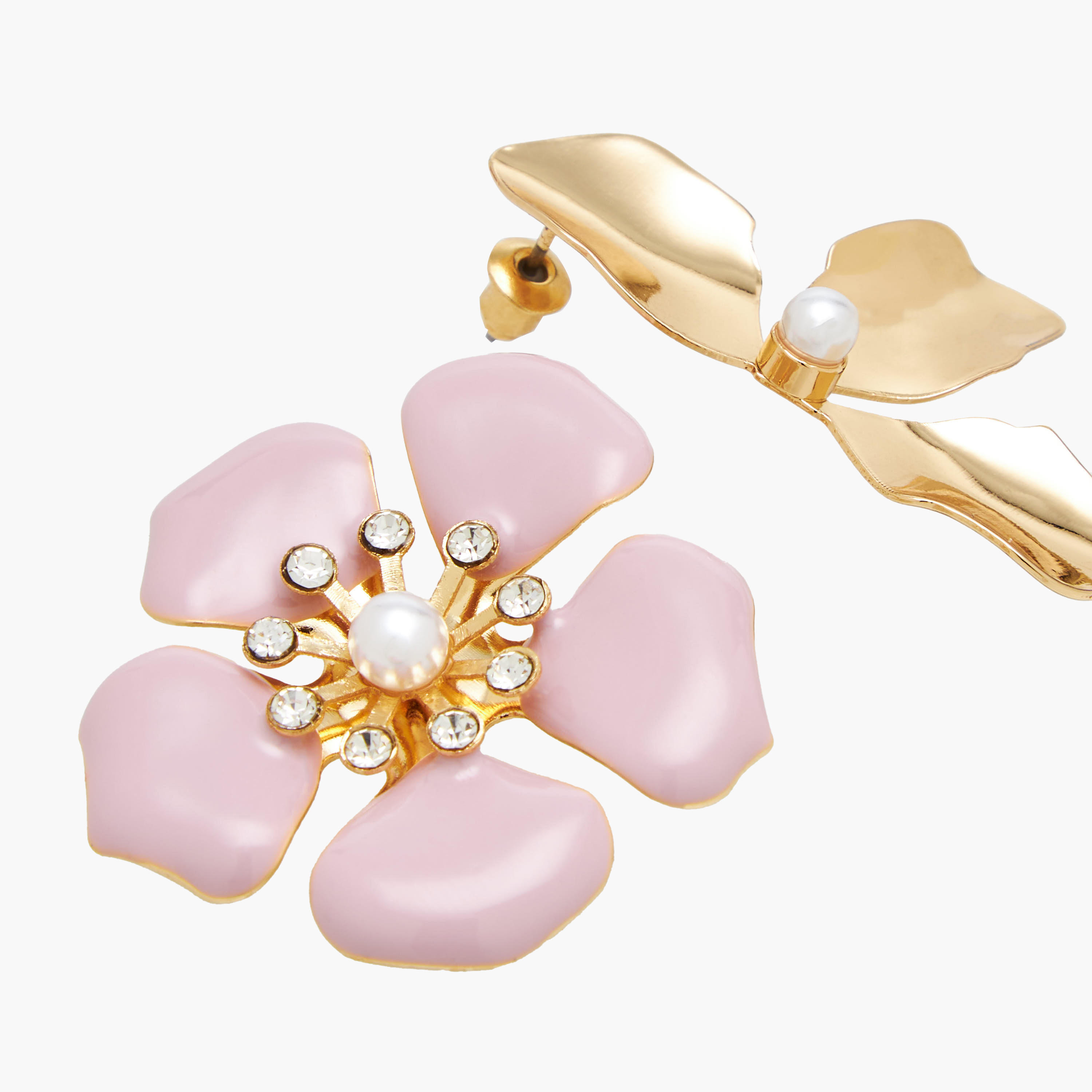 طقم أقراط زهرية زوجين بمكبس إغلاق خلفي-women-watchesandjewellery-jewellery-earrings-image-4