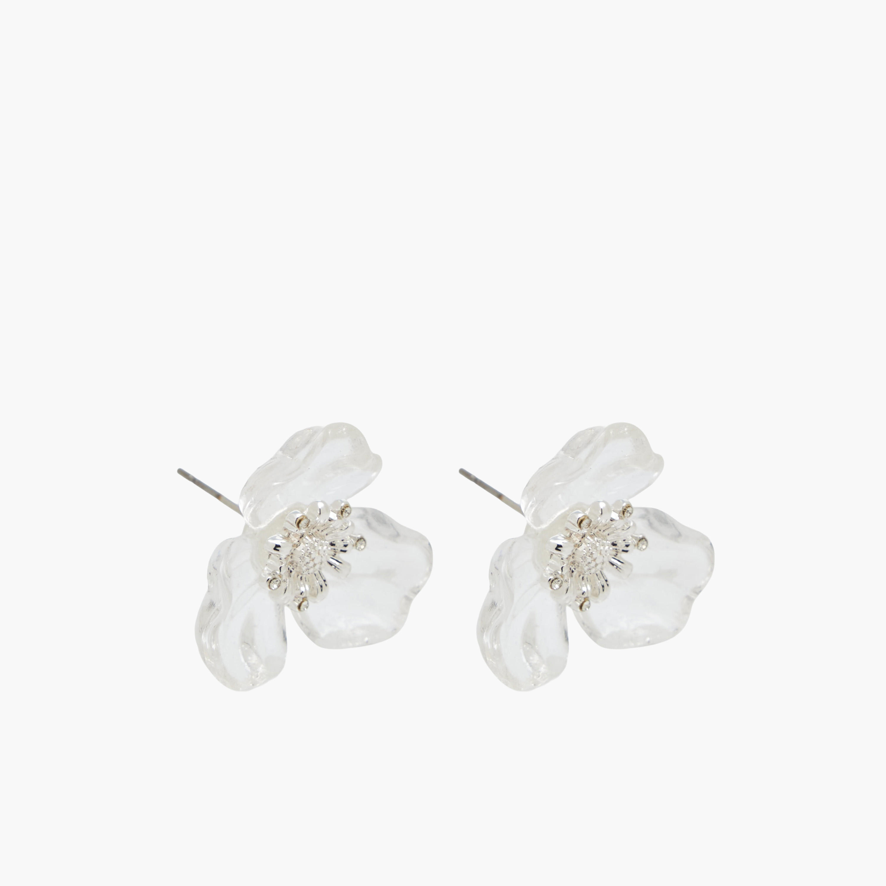 Pack of 2 Silver Finish Floral Embellished Earrings with Pushback Closure-women-watchesandjewellery-jewellery-earrings-image-3
