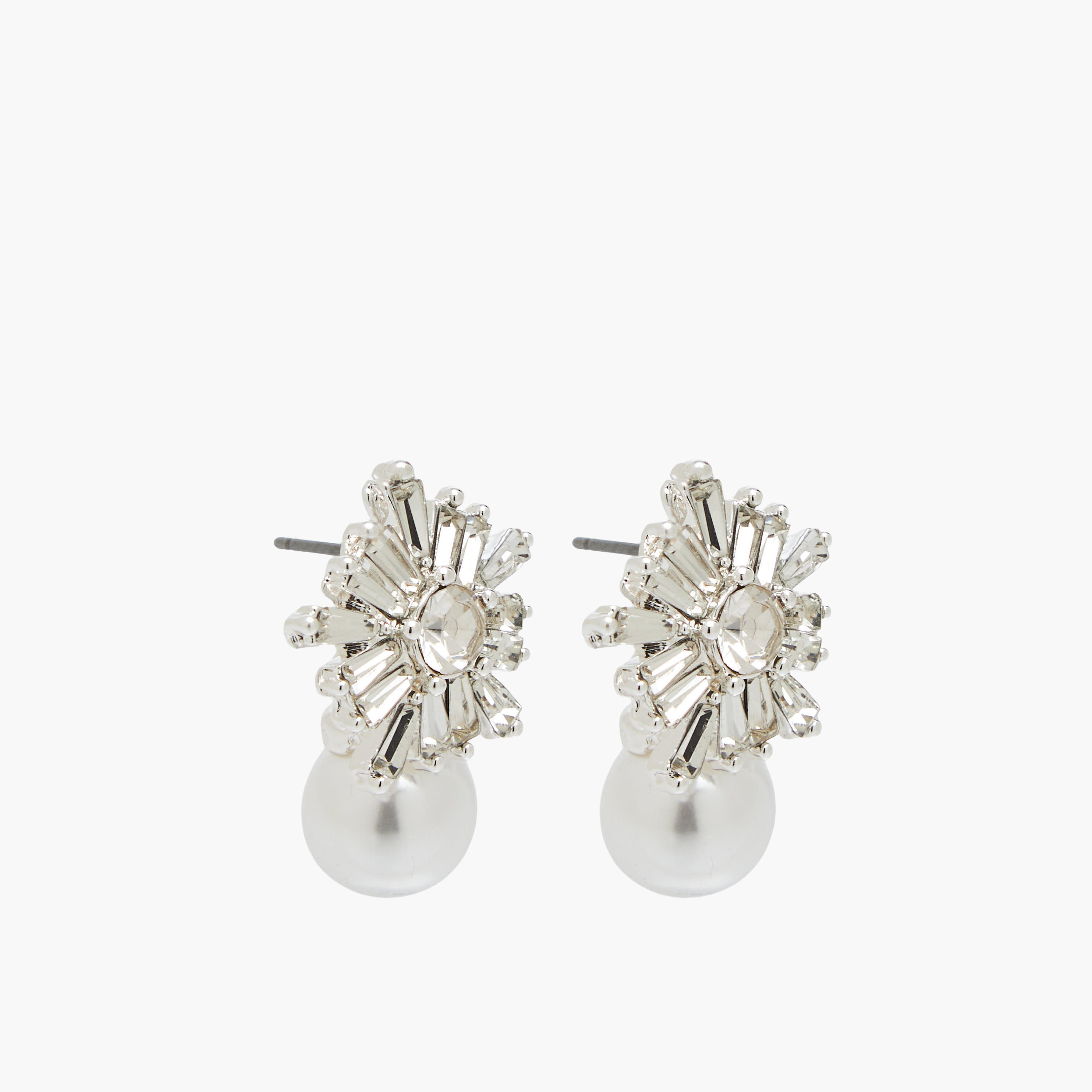 Pack of 2 Silver Finish Floral Embellished Earrings with Pushback Closure-women-watchesandjewellery-jewellery-earrings-image-4