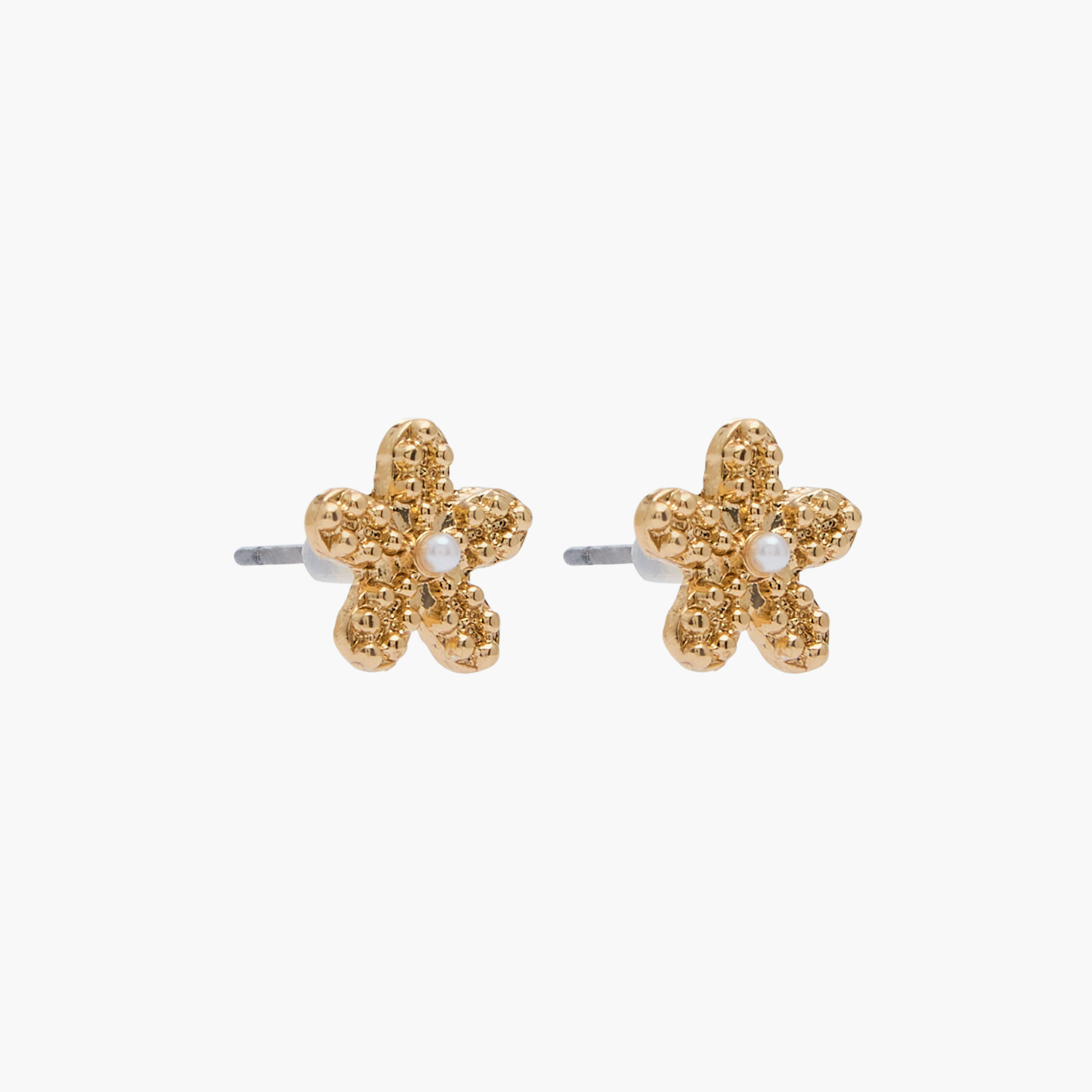 Pack of 2 Metallic Floral Stud Earrings with Pushback Closure-women-watchesandjewellery-jewellery-earrings-image-3