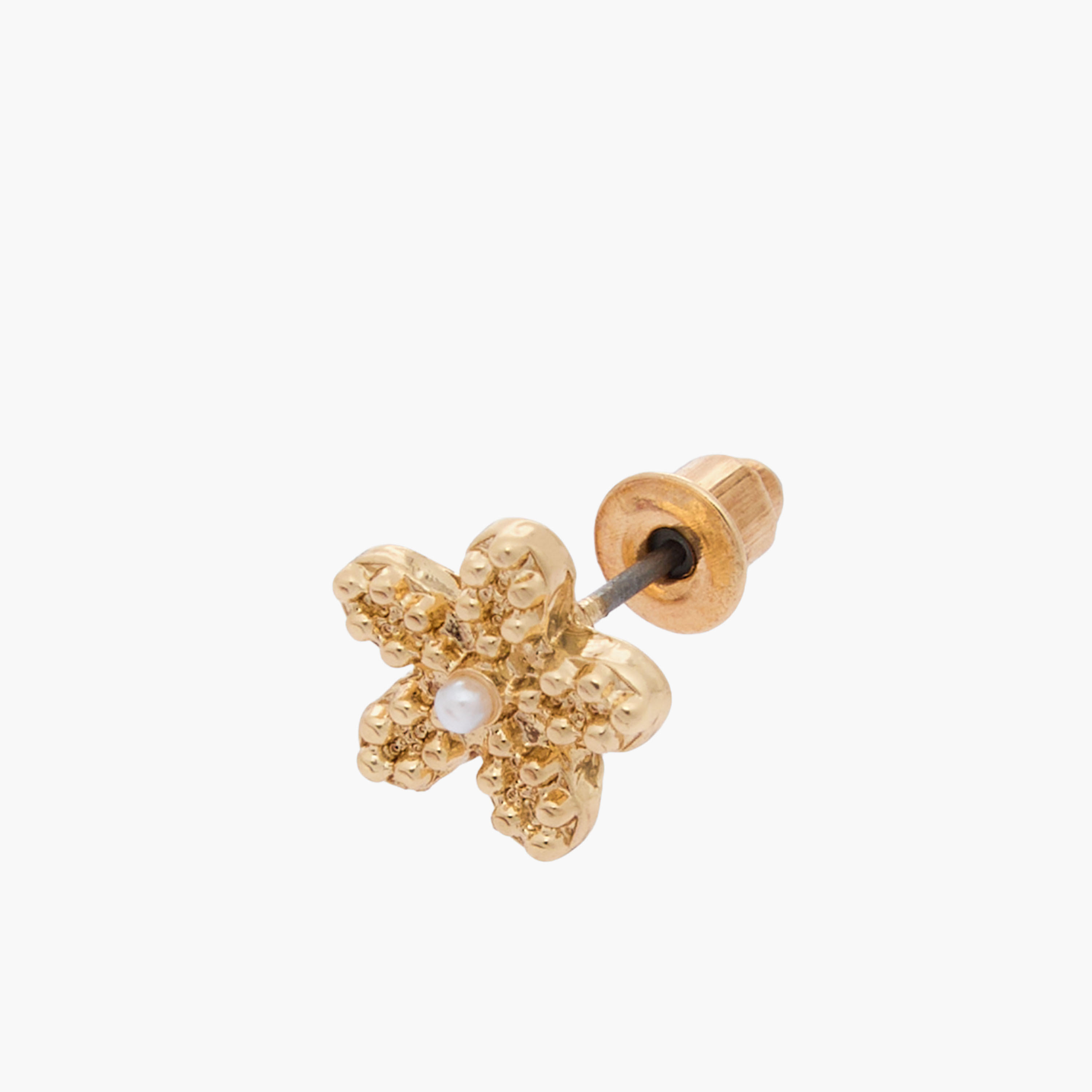 طقم حلقان ميتاليك بتصميم زهرة ومشبك إغلاق خلفي من زوجين-women-watchesandjewellery-jewellery-earrings-image-6