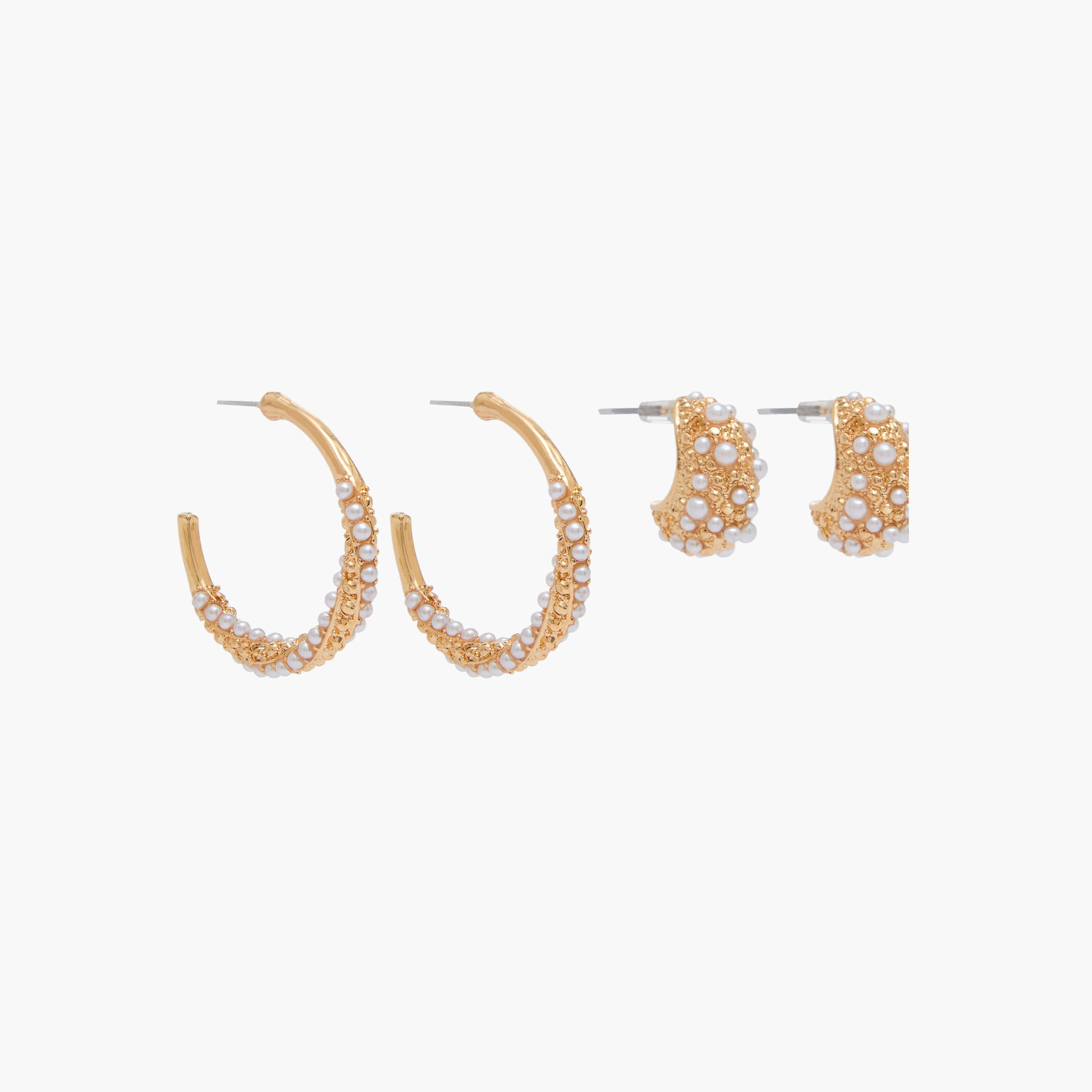 Pack of 2 Metallic Hoop Earrings with Pushback Closure-women-watchesandjewellery-jewellery-earrings-image-3