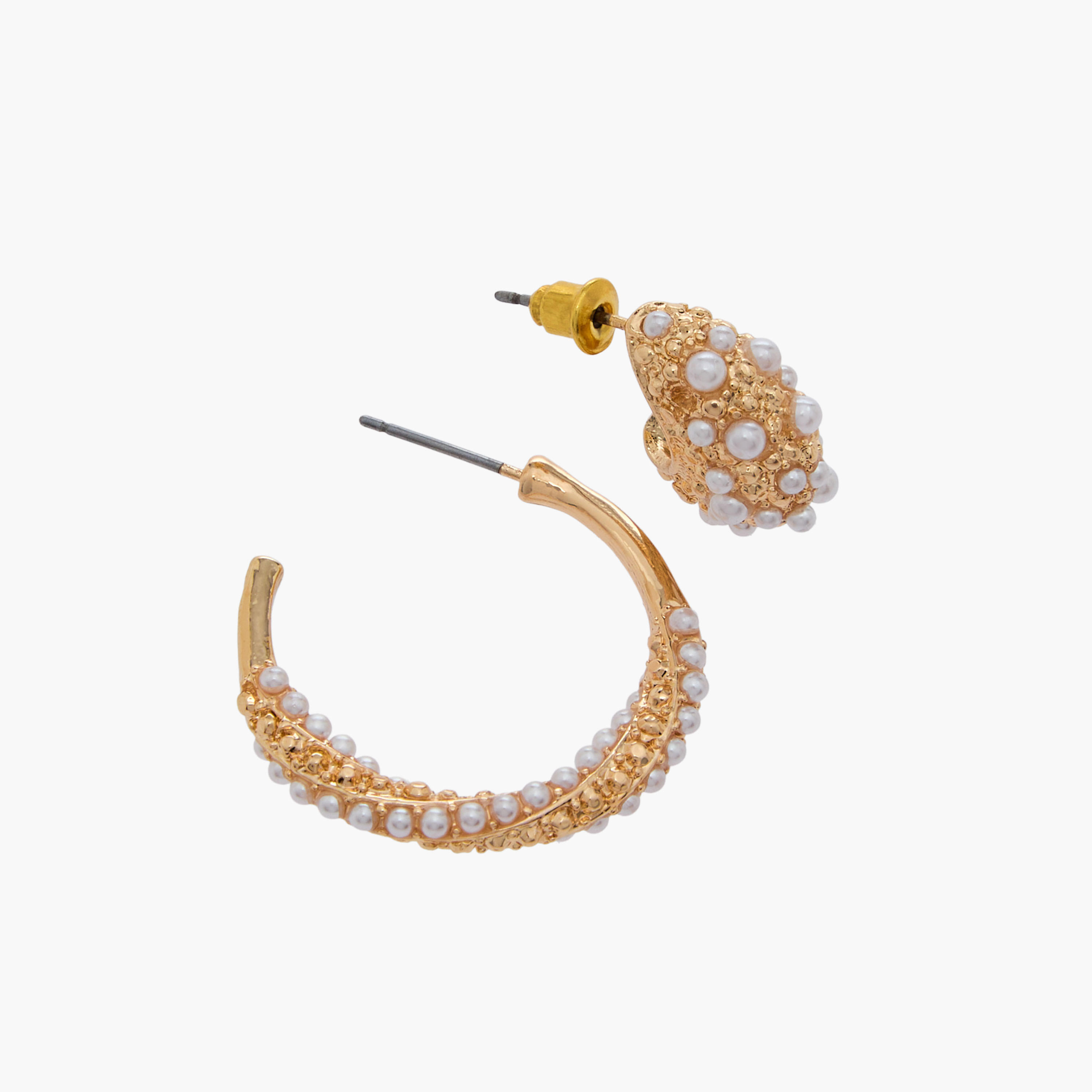 Pack of 2 Metallic Hoop Earrings with Pushback Closure-women-watchesandjewellery-jewellery-earrings-image-6
