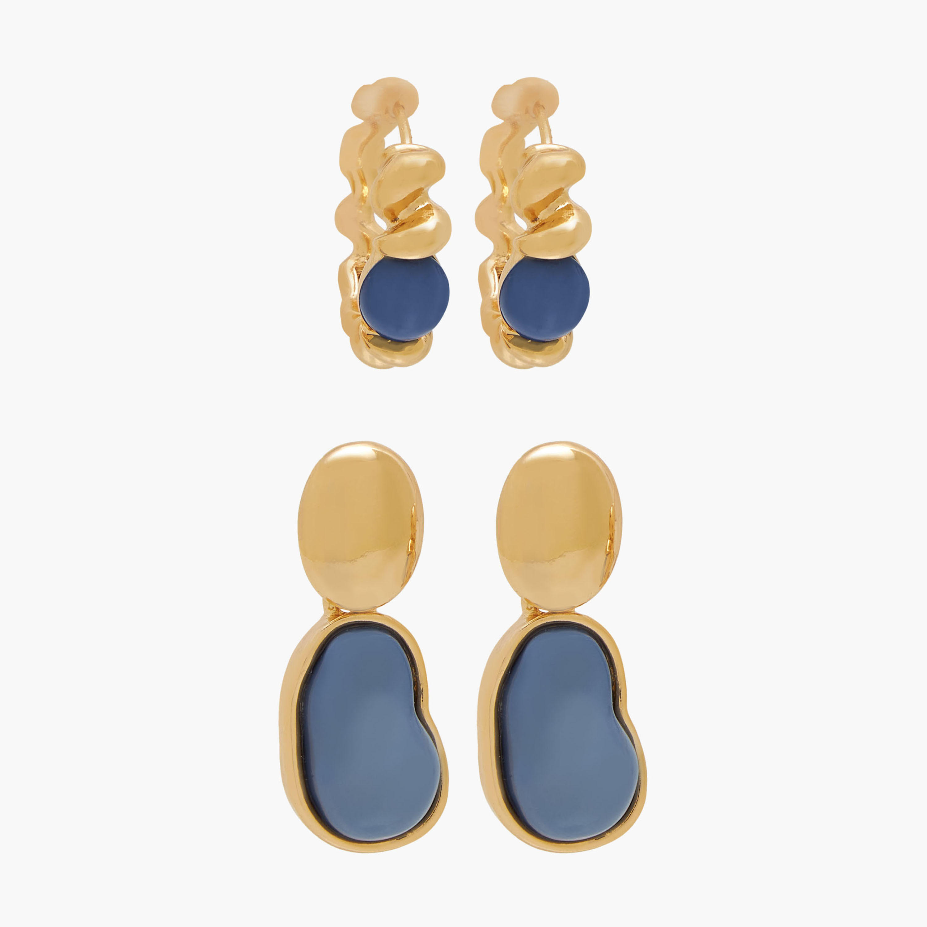 حلق بتزيينات راتنج وتشطيب ذهبي - طقم من زوجين-women-watchesandjewellery-jewellery-earrings-image-1