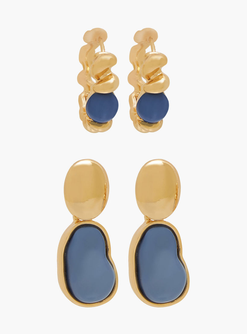 حلق بتزيينات راتنج وتشطيب ذهبي - طقم من زوجين-women-watchesandjewellery-jewellery-earrings-image-1