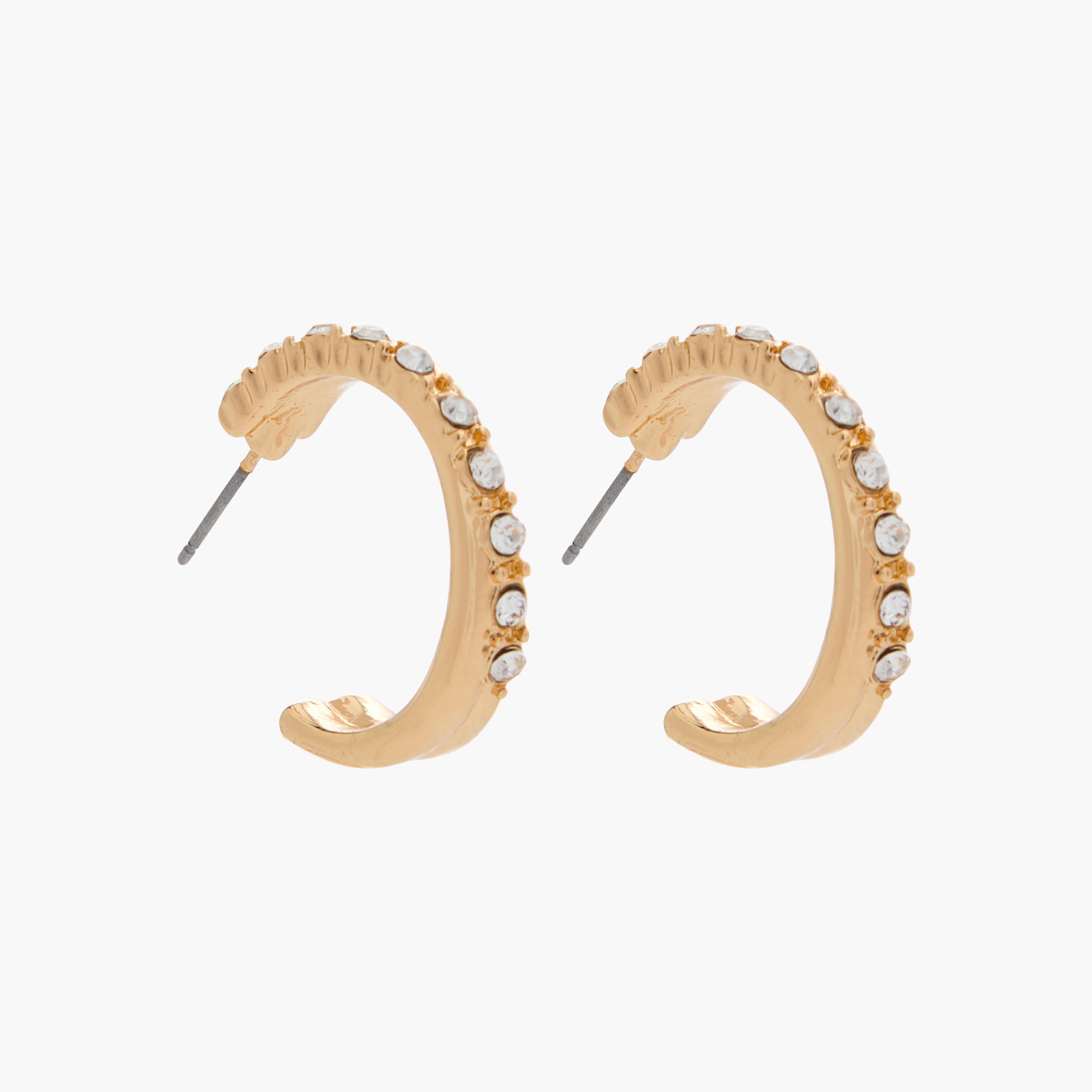 Pack of 3 Metallic Hoop Earrings with Pushback Closure-women-watchesandjewellery-jewellery-earrings-image-3