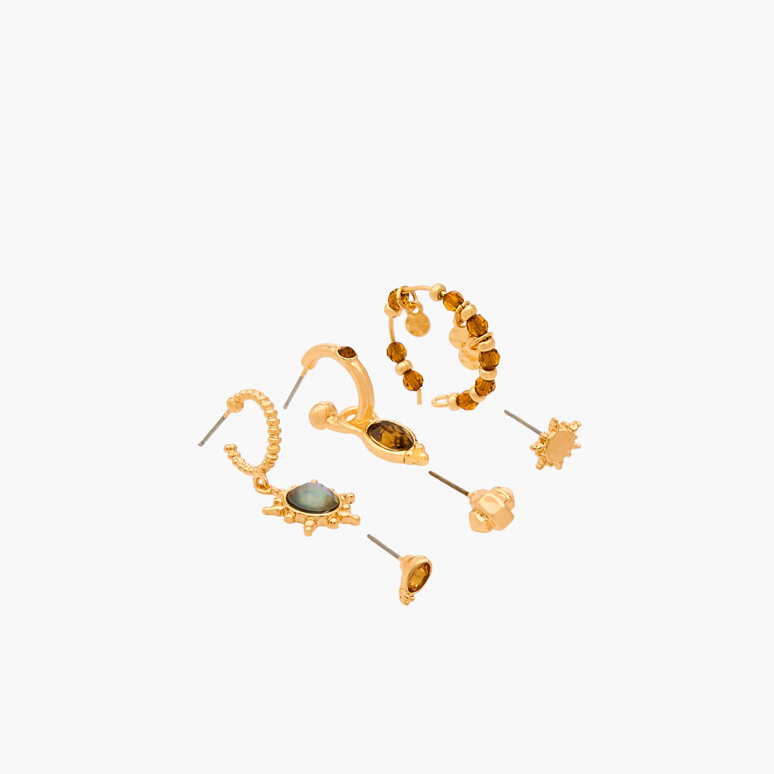 حلقان ميتالك متنوعة مع مكبس إغلاق خلفي طقم 6-women-watchesandjewellery-jewellery-earrings-image-3