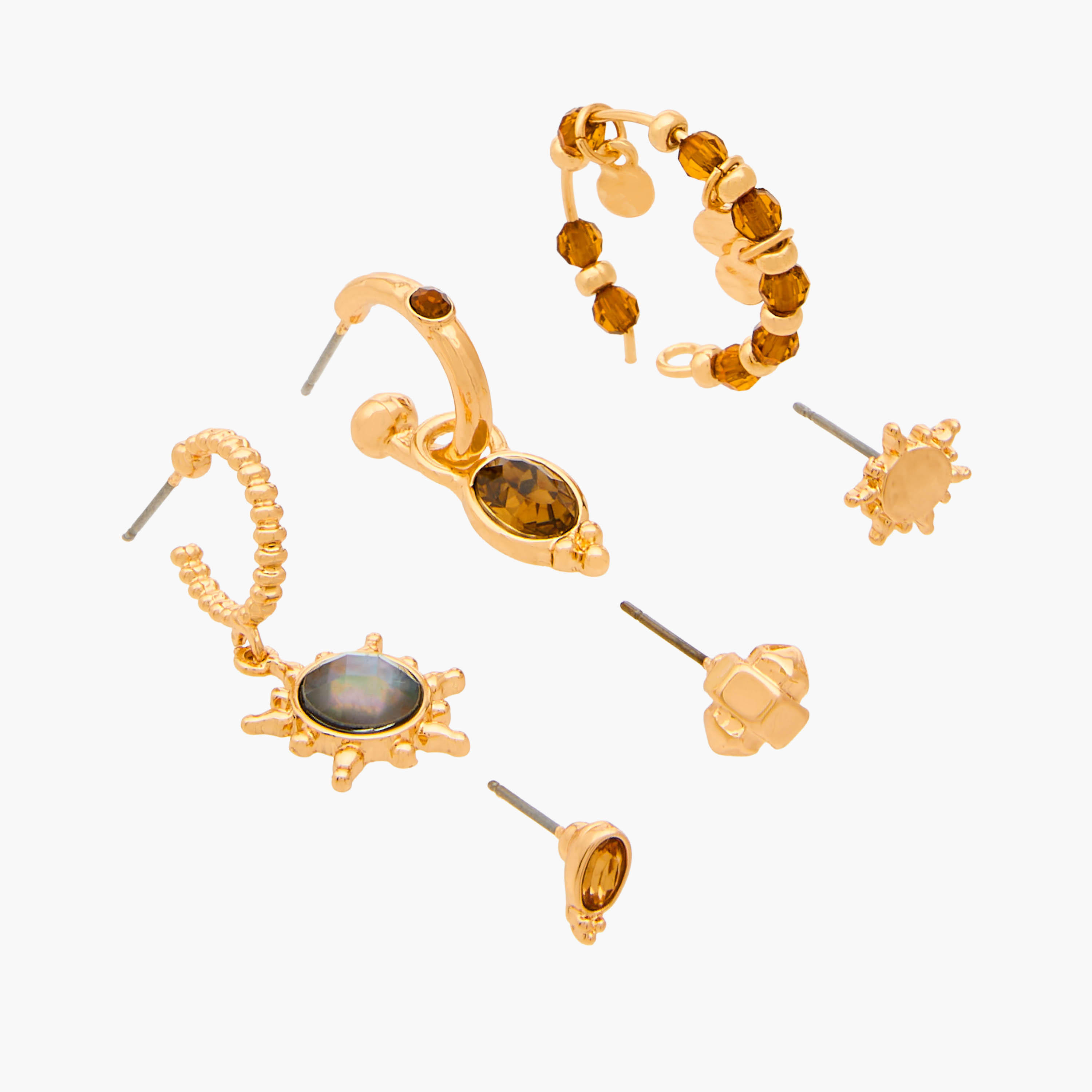 حلقان ميتالك متنوعة مع مكبس إغلاق خلفي طقم 6-women-watchesandjewellery-jewellery-earrings-image-4