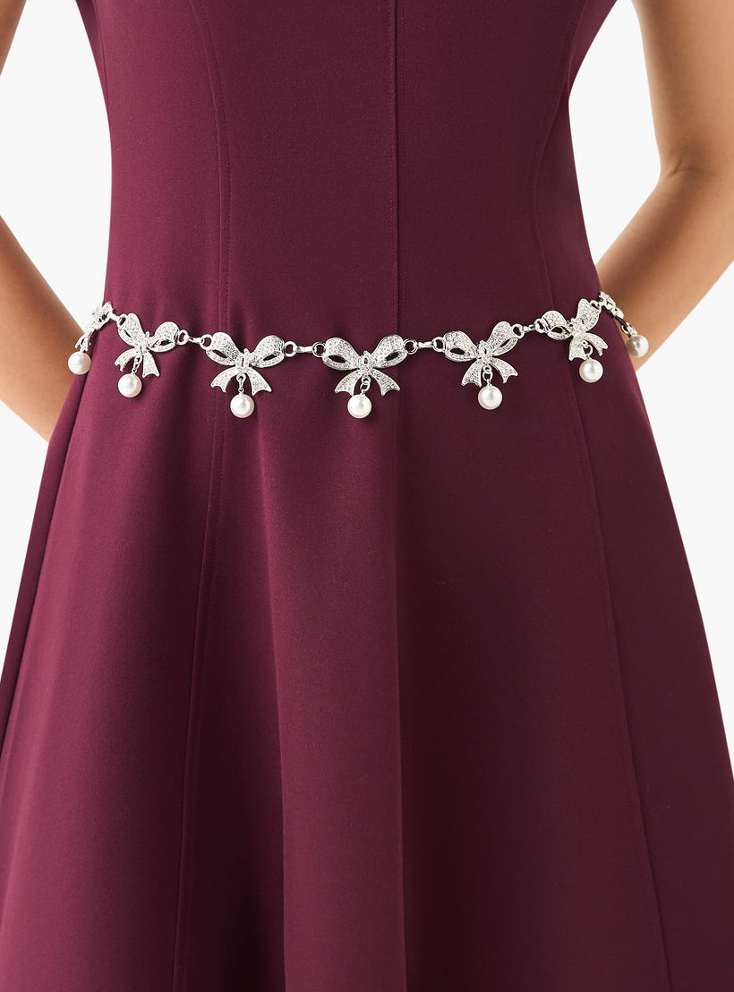 حزام خصر ميتالك بتفاصيل فيونكة وتزيينات لؤلؤية-women-clothingaccessories-belts-image-2