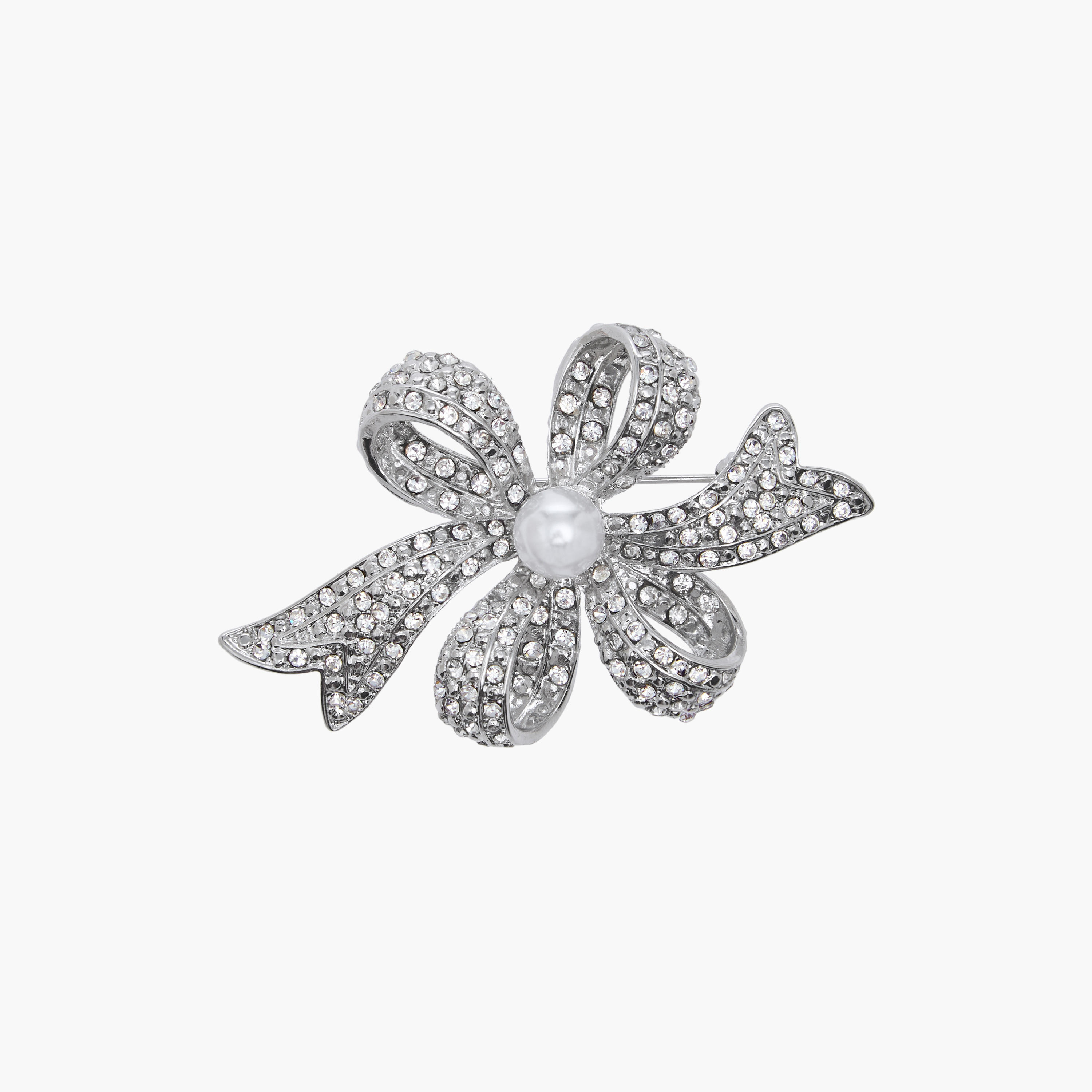 Pearl Embellished Metallic Brooch-women-clothingaccessories-novelties-image-1