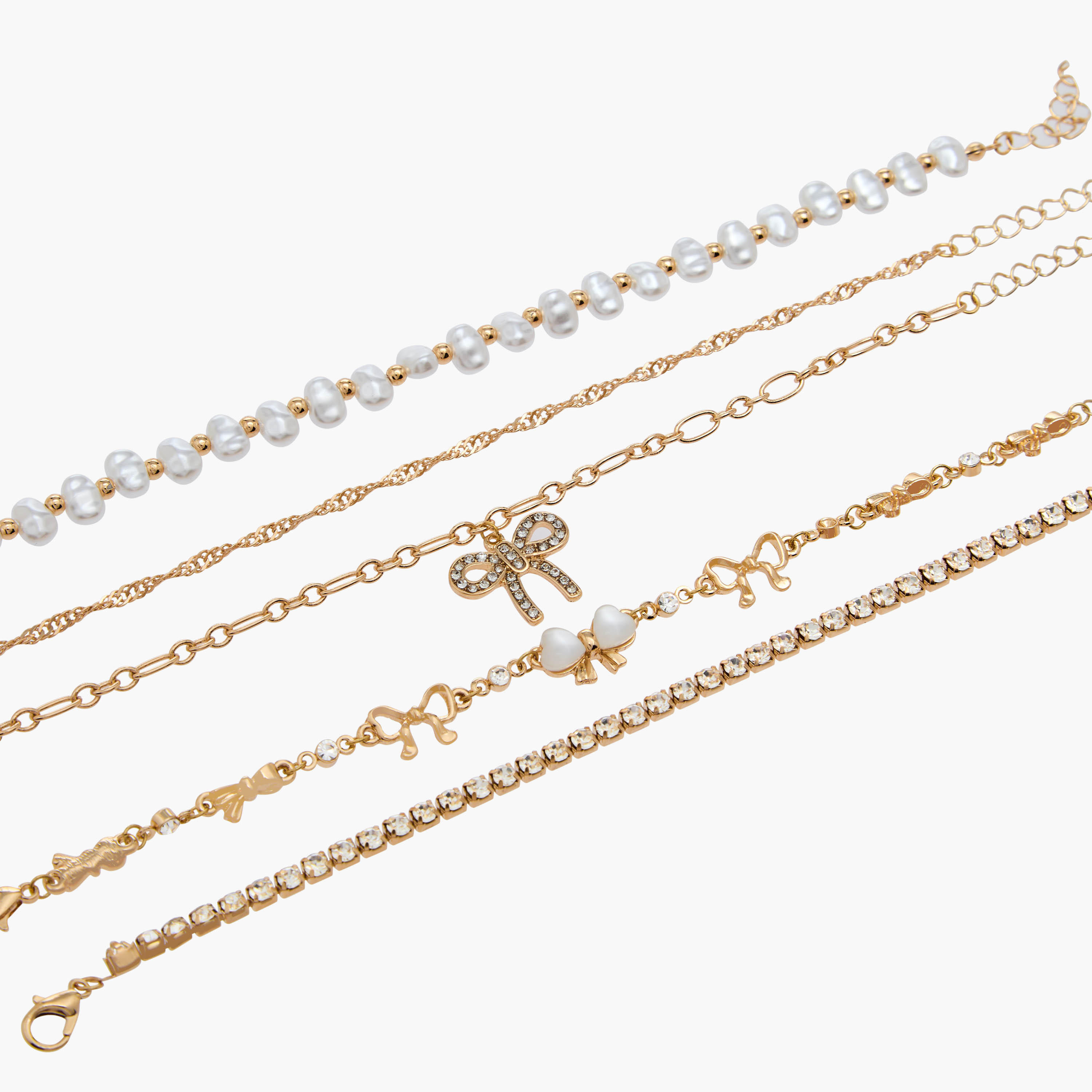 Pack of 5 - Gold Tone Embellished Bracelet-women-watchesandjewellery-jewellery-banglesandbracelets-image-14