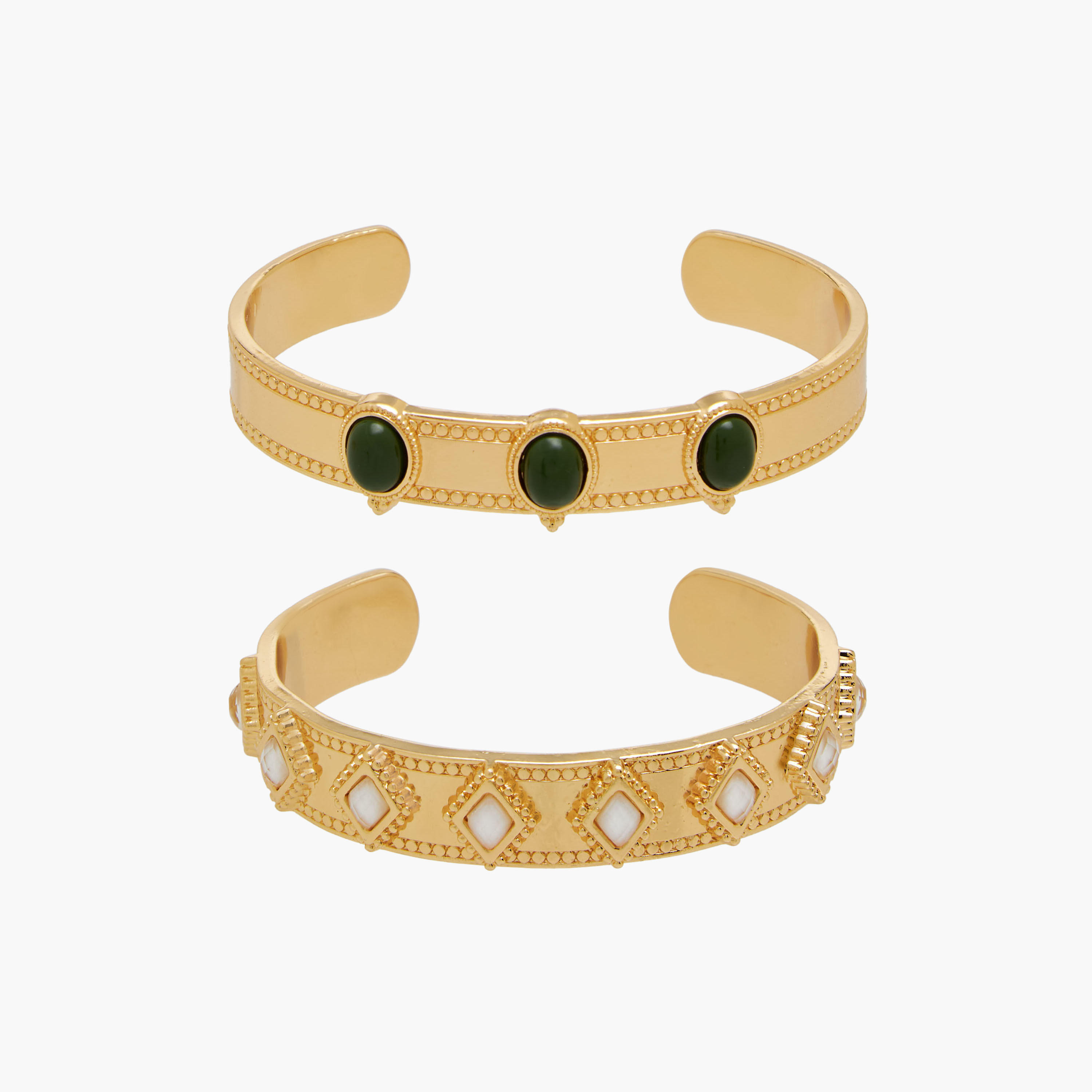 سوار مزين بتشطيب ذهبي - طقم من قطعتين-women-watchesandjewellery-jewellery-banglesandbracelets-image-1