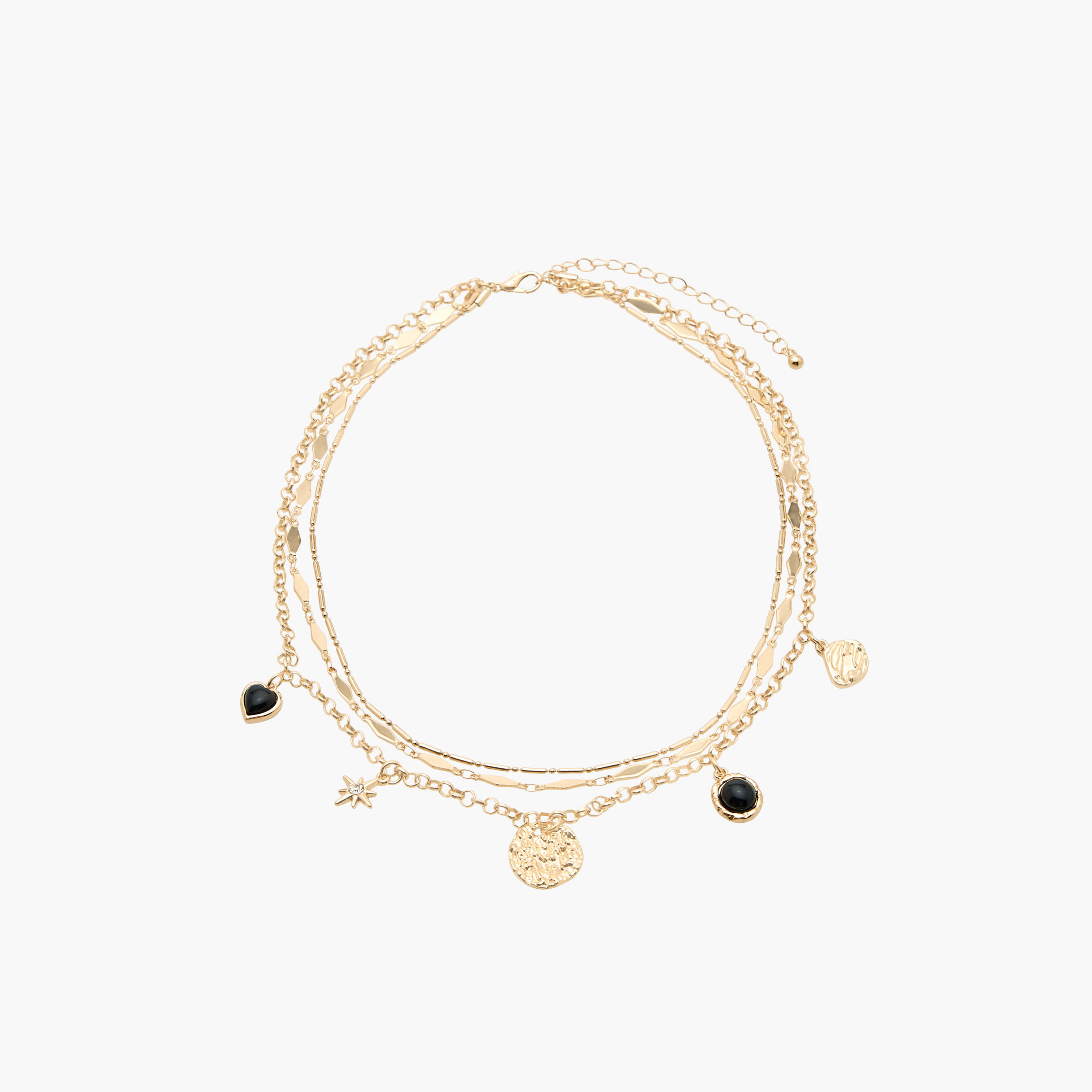 Metal Layered Necklace with Charm Pendant-women-watchesandjewellery-jewellery-necklacesandpendants-image-1