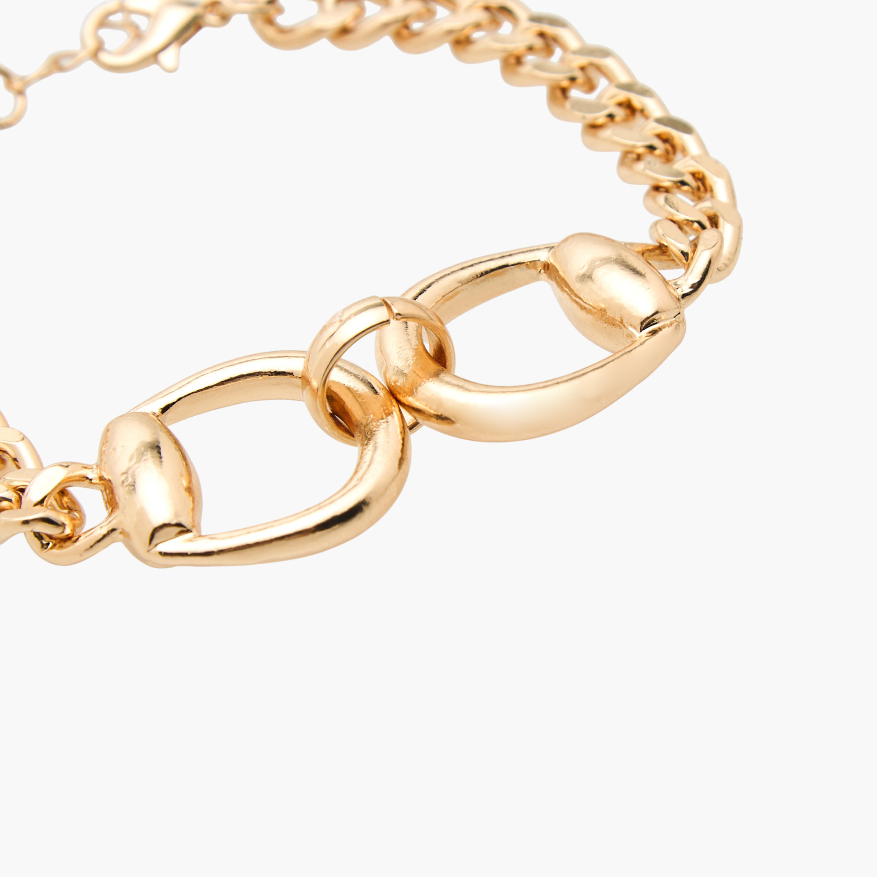 سوار سلسلة شانكي سنافل بتشطيب ميتالك-women-watchesandjewellery-jewellery-banglesandbracelets-image-4