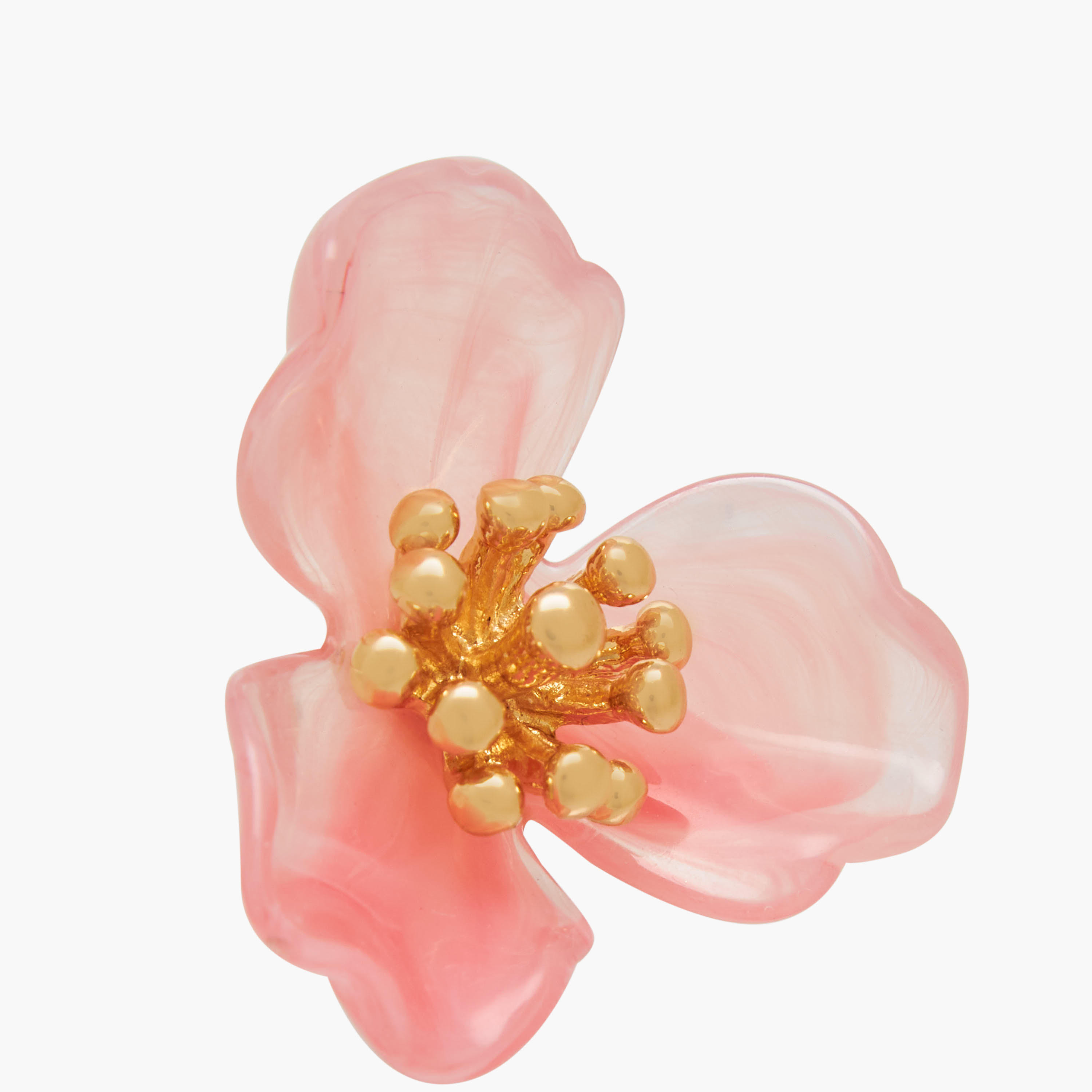 Gold Finish Floral Embellished Resin Earrings with Pushback Closure-women-watchesandjewellery-jewellery-earrings-image-4