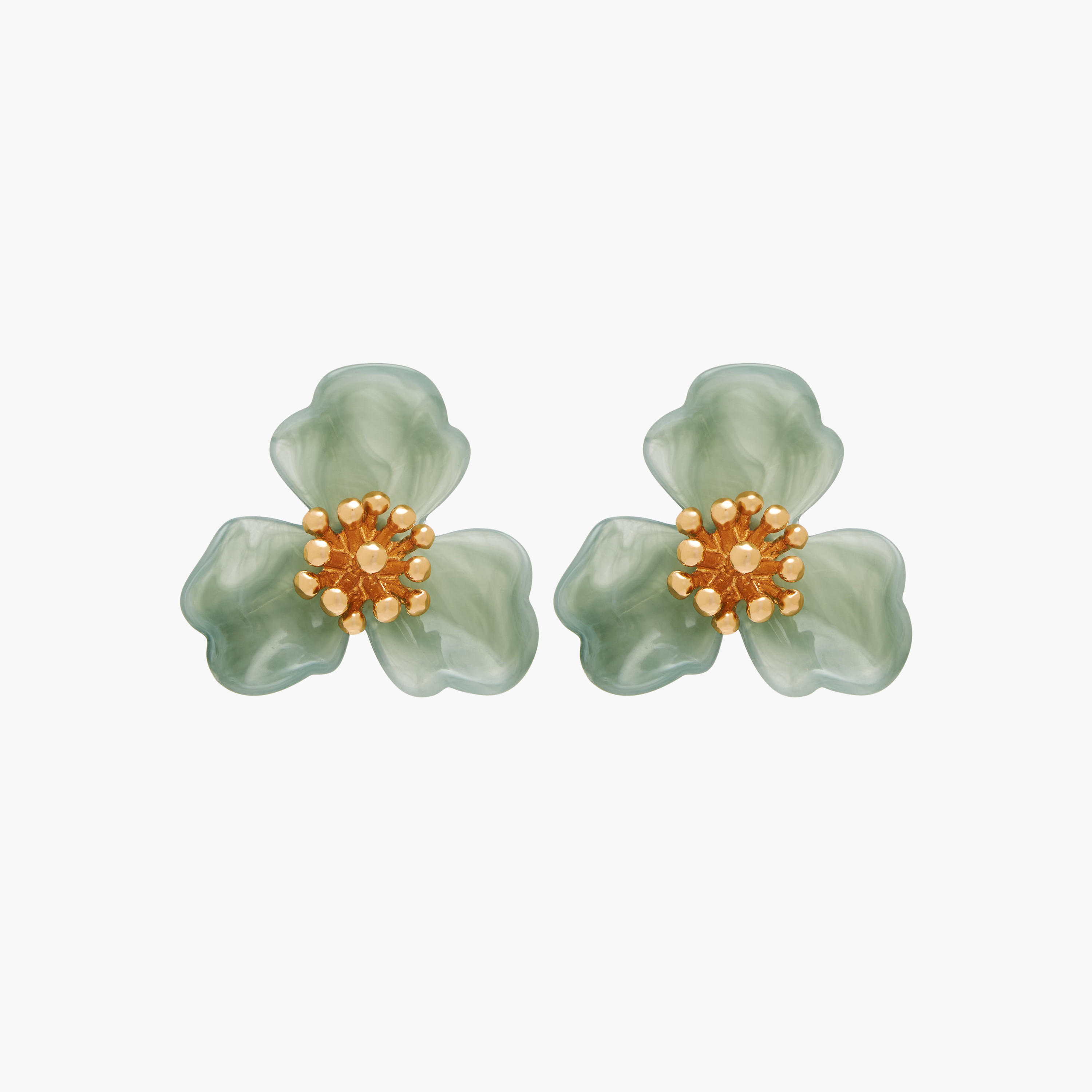Resin Finish Flower Stud Earring with Pushback Closure-women-watchesandjewellery-jewellery-earrings-image-1
