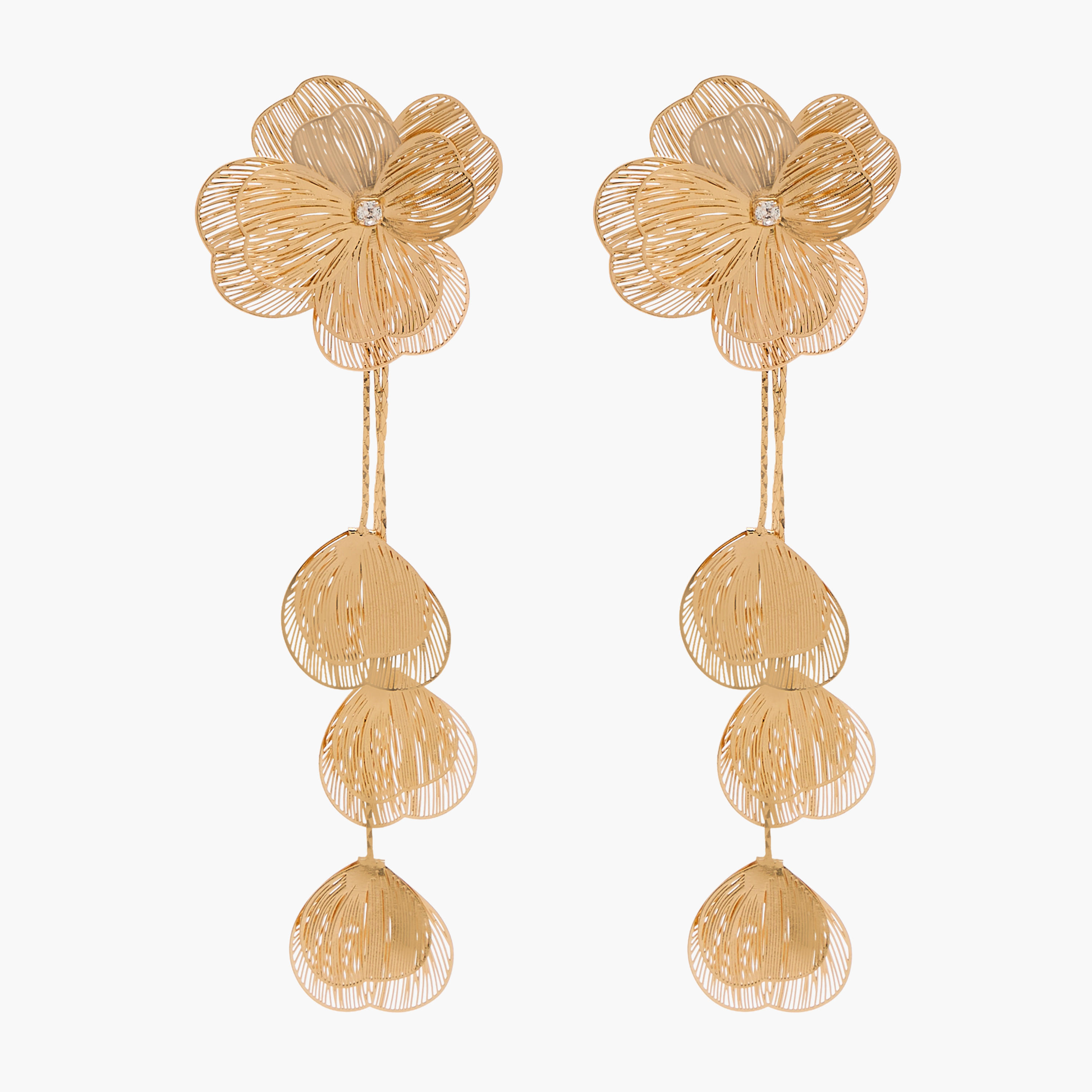 حلق متدلي ميتالك مزين بنقوش زهرية مع مكبس إغلاق خلفي-women-watchesandjewellery-jewellery-earrings-image-3