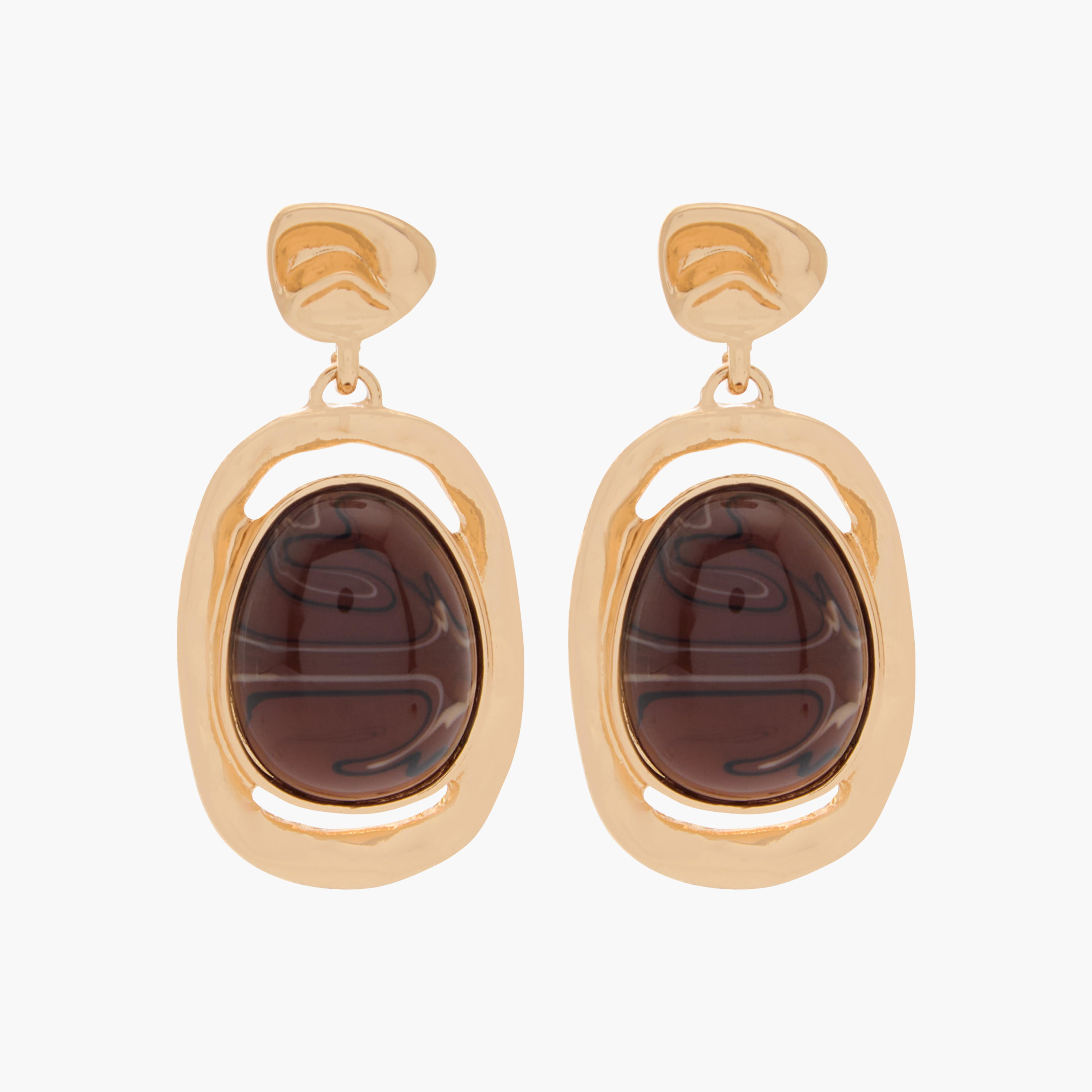 أقراط متدلية معدنية مزينة بمكبس إغلاق خلفي-women-watchesandjewellery-jewellery-earrings-image-1