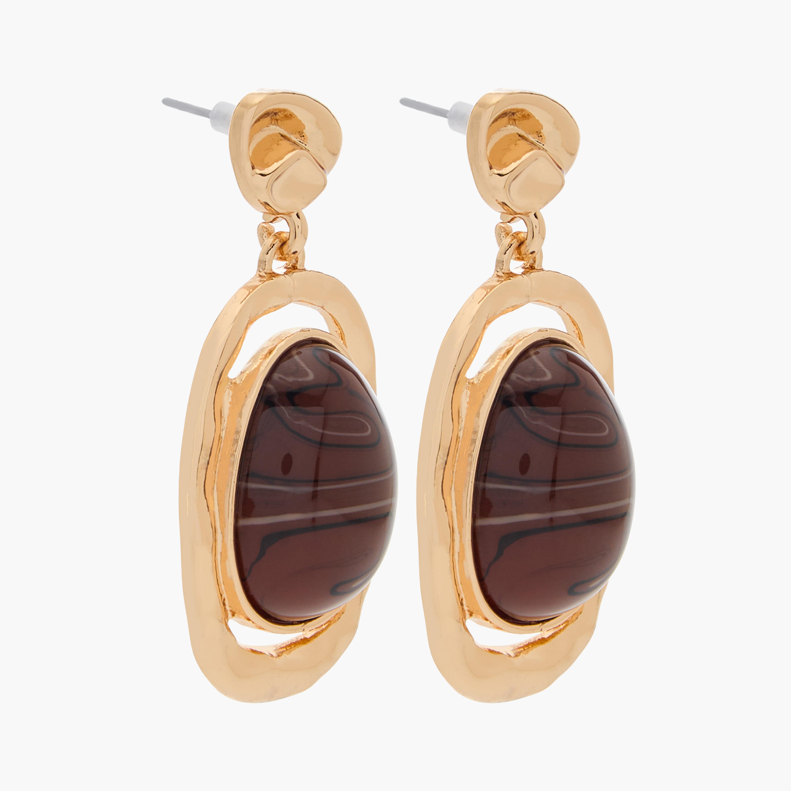 أقراط متدلية معدنية مزينة بمكبس إغلاق خلفي-women-watchesandjewellery-jewellery-earrings-image-3