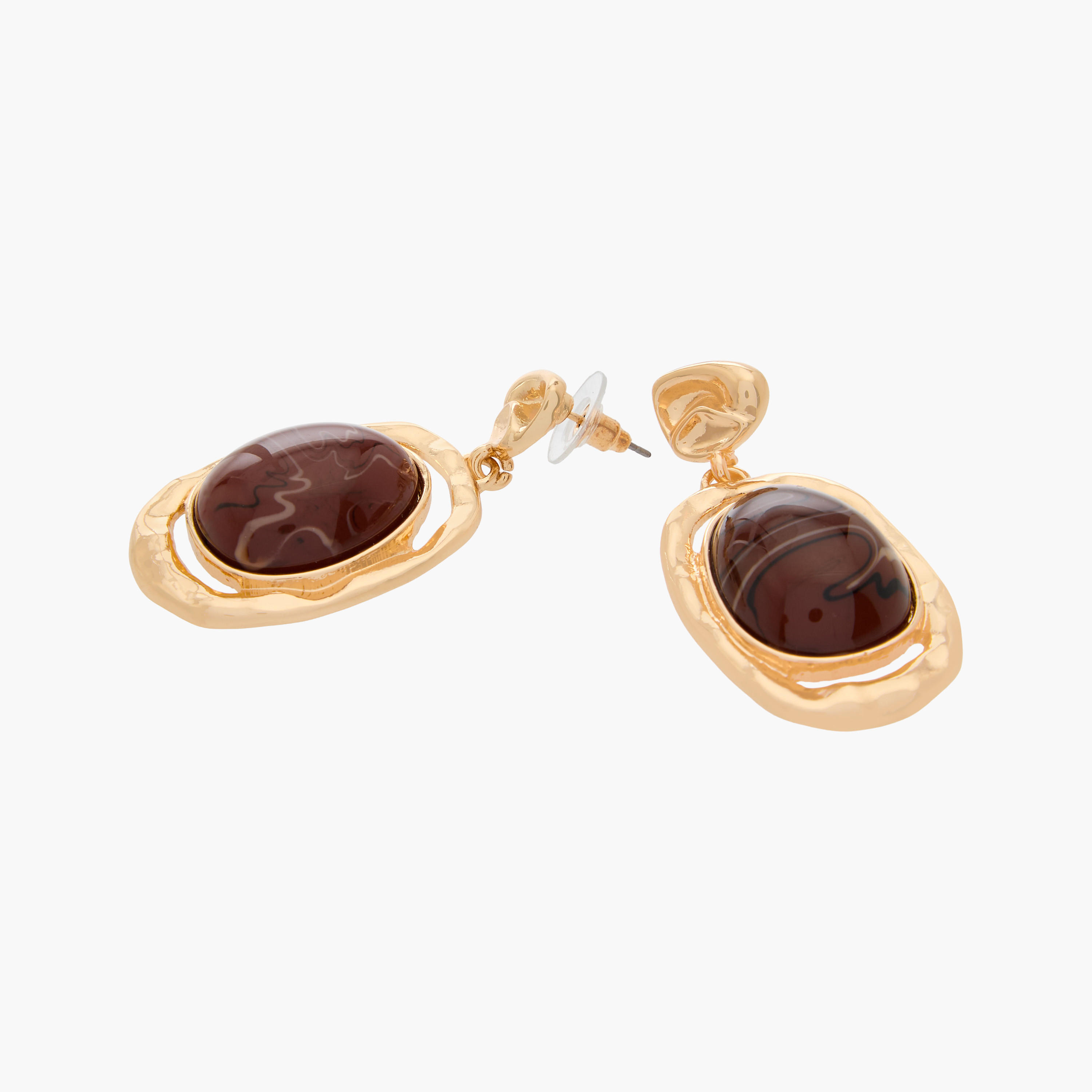 أقراط متدلية معدنية مزينة بمكبس إغلاق خلفي-women-watchesandjewellery-jewellery-earrings-image-4