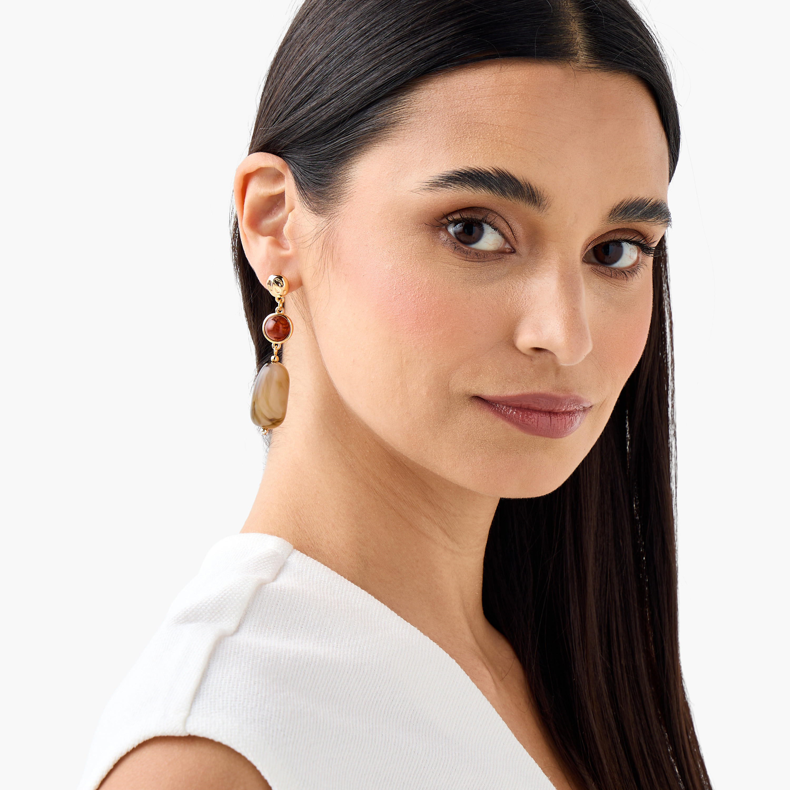 Resin Finish Drop Earrings with Pushback Closure-women-watchesandjewellery-jewellery-earrings-image-2
