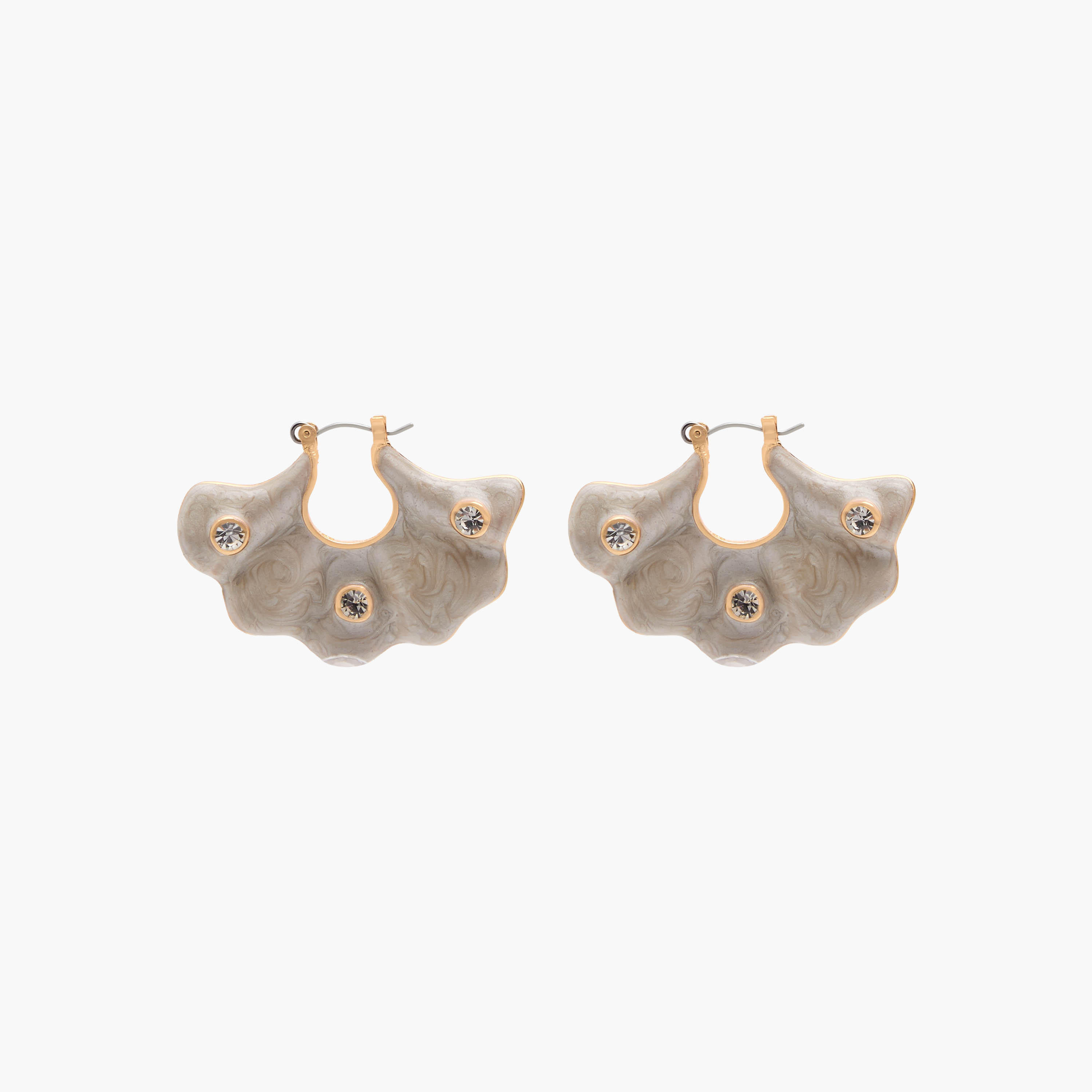 Metallic Embellished Earrings with Clasp Closure-women-watchesandjewellery-jewellery-earrings-image-1