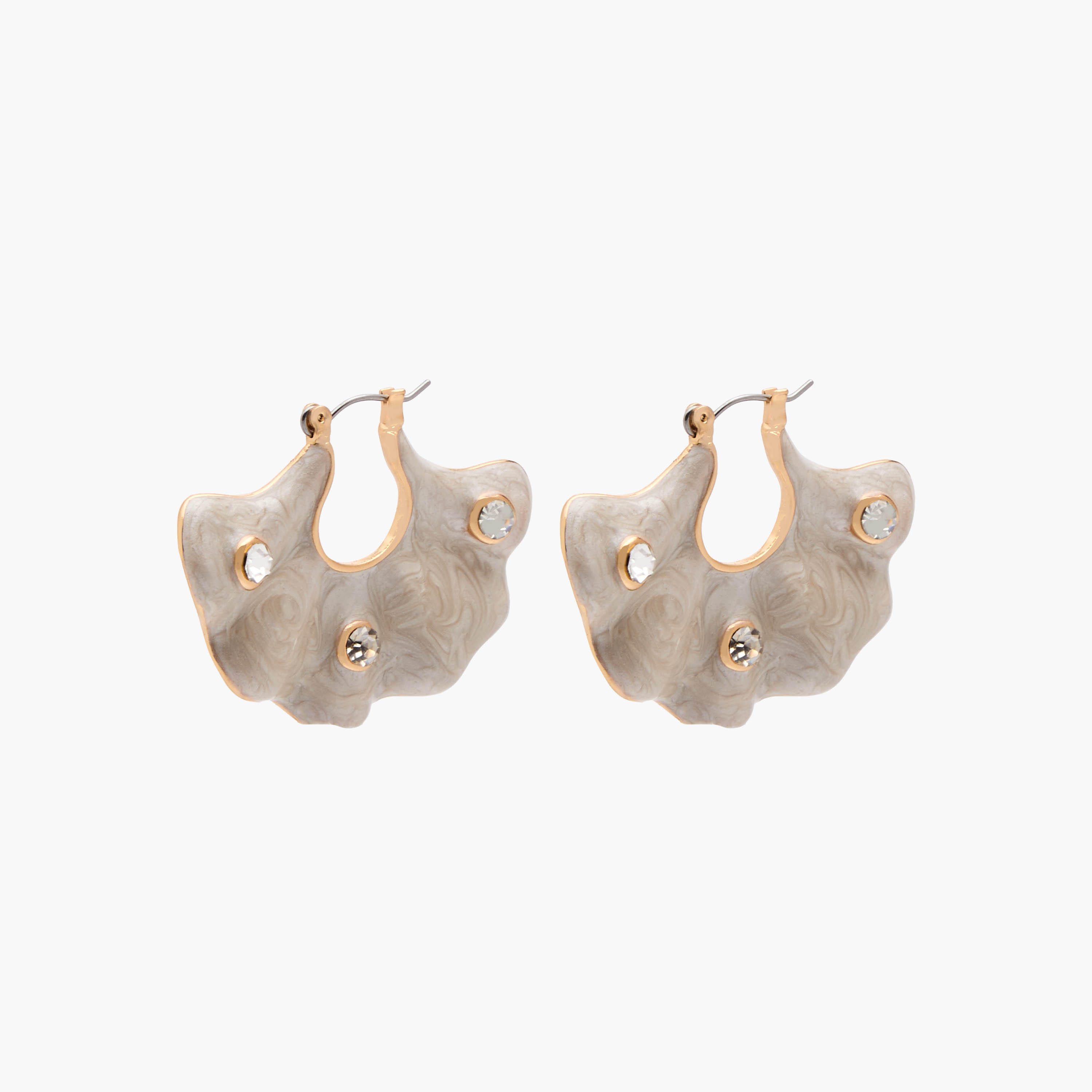 Metallic Embellished Earrings with Clasp Closure-women-watchesandjewellery-jewellery-earrings-image-3