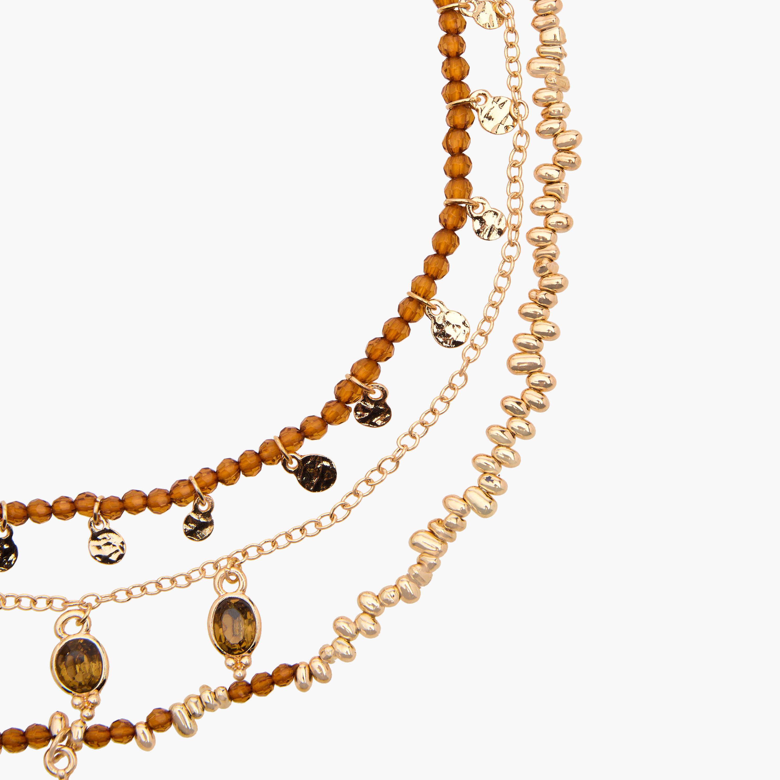 Metal Layered Necklace with Bead Embellishment-women-watchesandjewellery-jewellery-necklacesandpendants-image-3