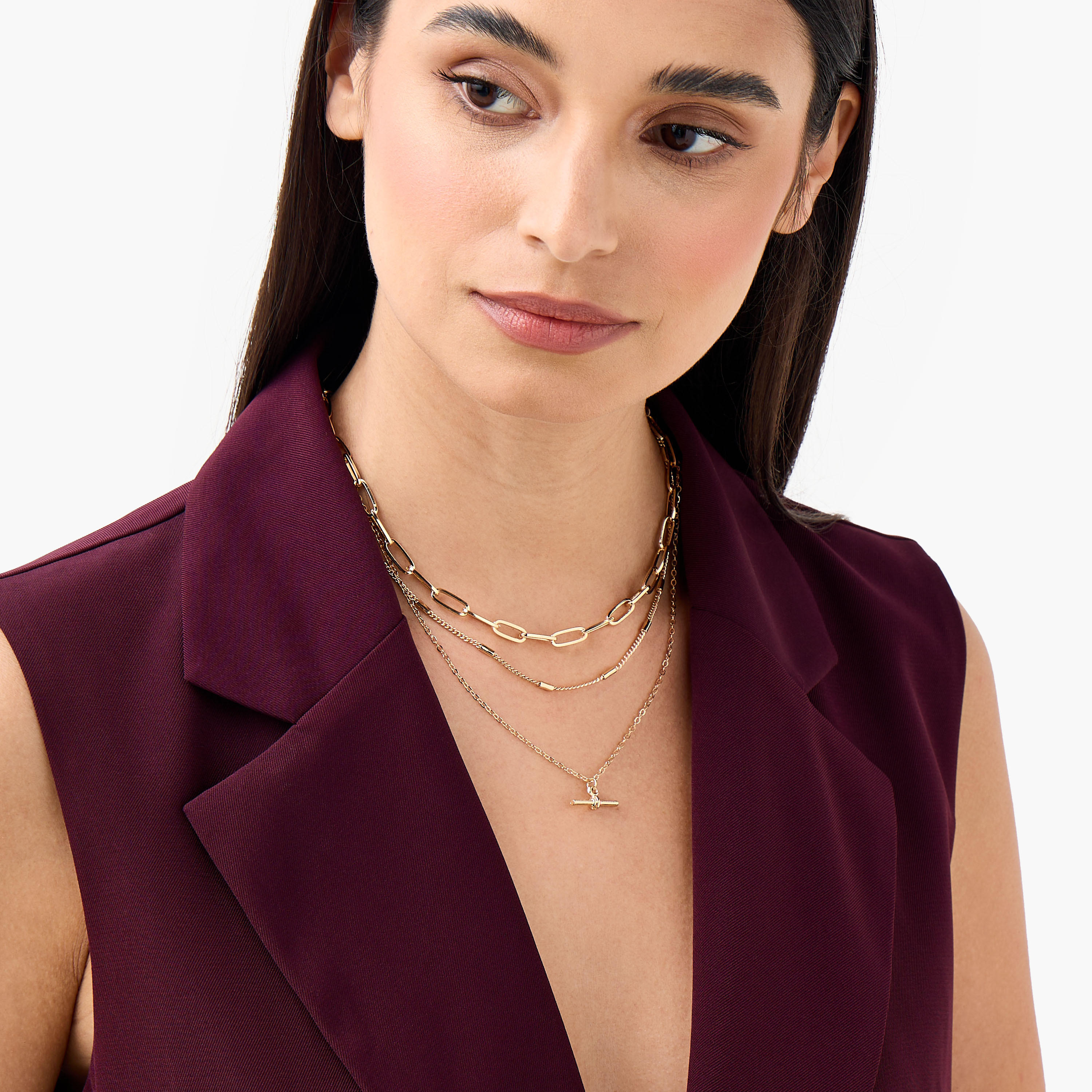 عقد معدن بطبقات ودلاية-women-watchesandjewellery-jewellery-necklacesandpendants-image-2