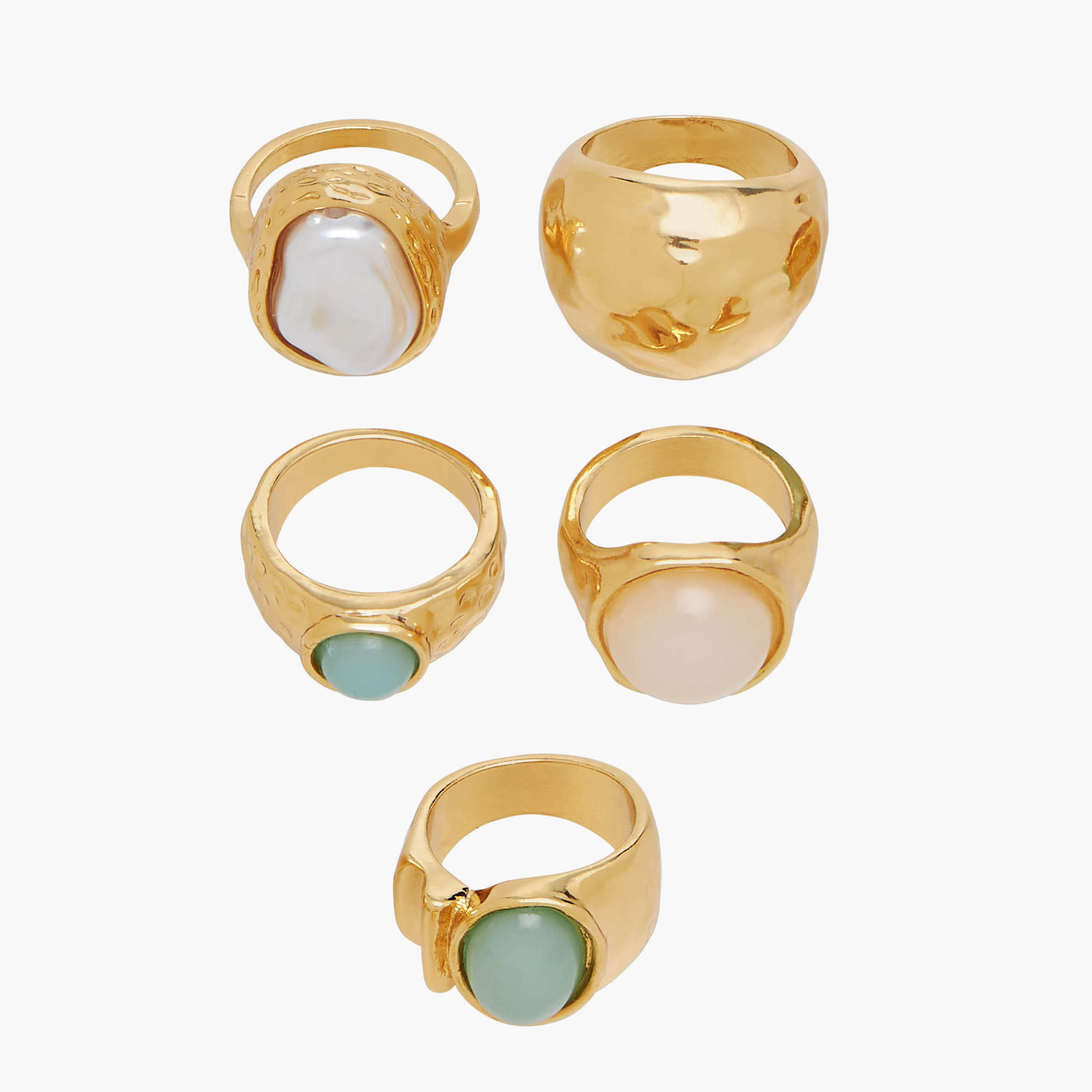 خواتم ميتاليك - مجموعة من 5 قطع-women-watchesandjewellery-jewellery-rings-image-1