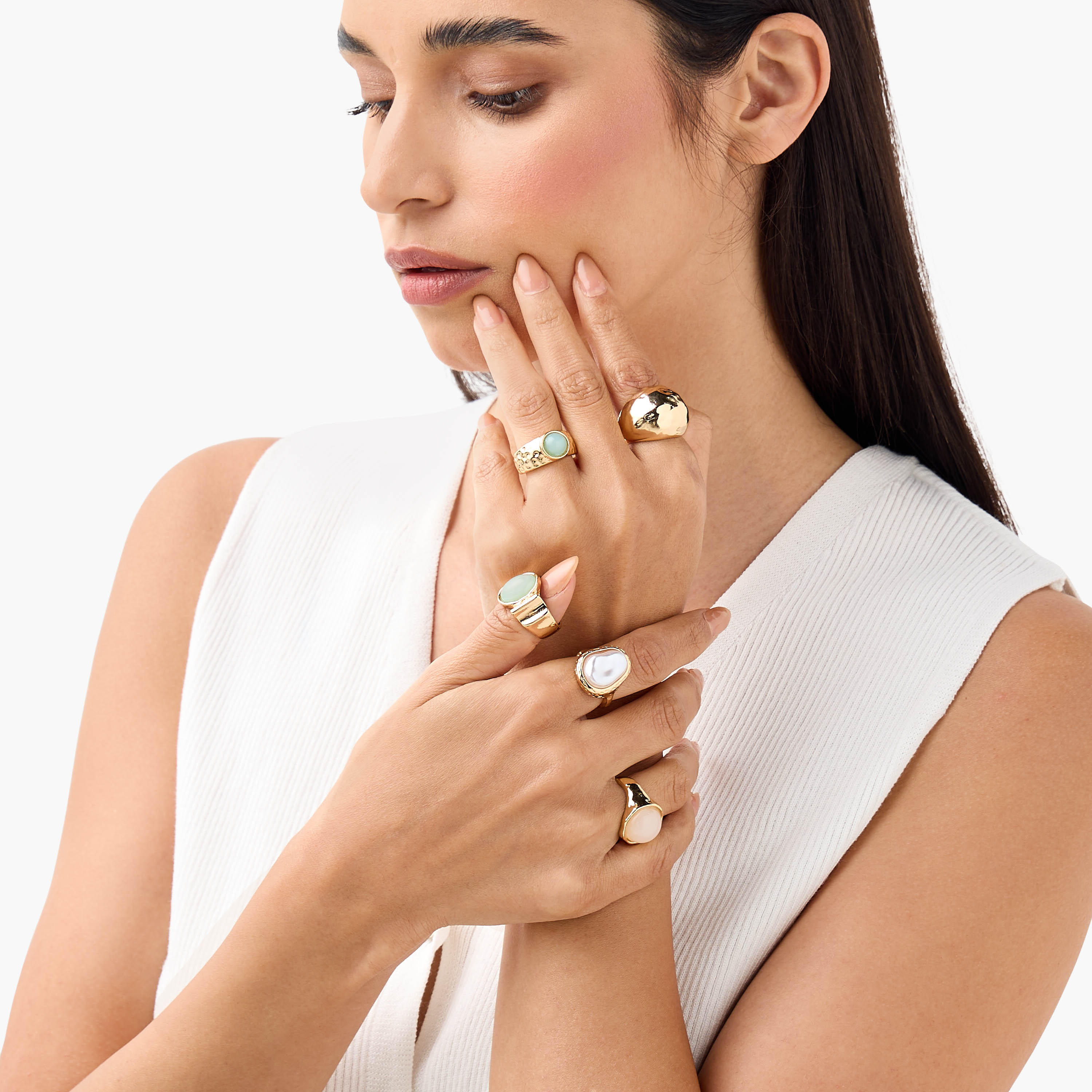 خواتم ميتاليك - مجموعة من 5 قطع-women-watchesandjewellery-jewellery-rings-image-2