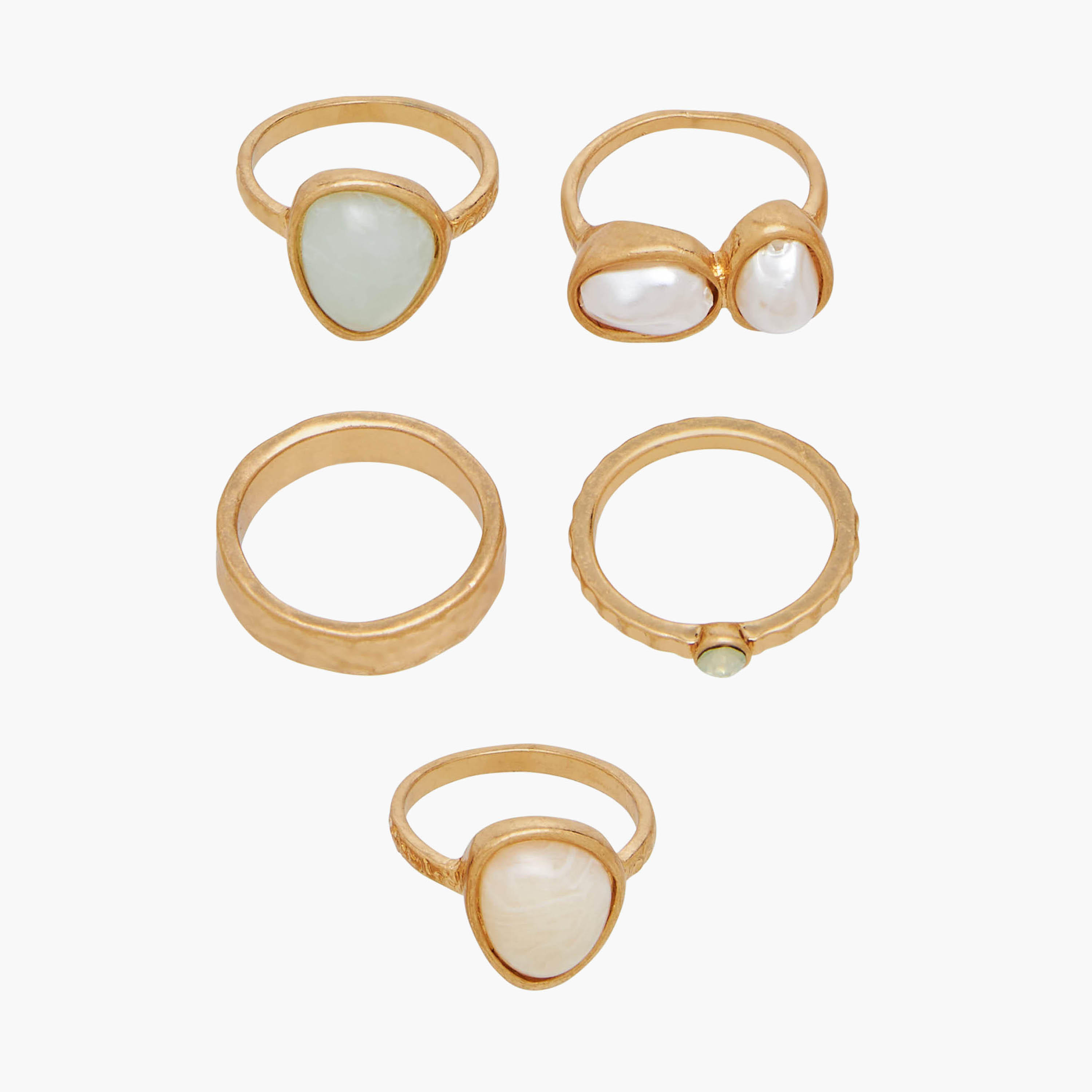 خواتم ميتاليك - طقم من 5 قطع-women-watchesandjewellery-jewellery-rings-image-1