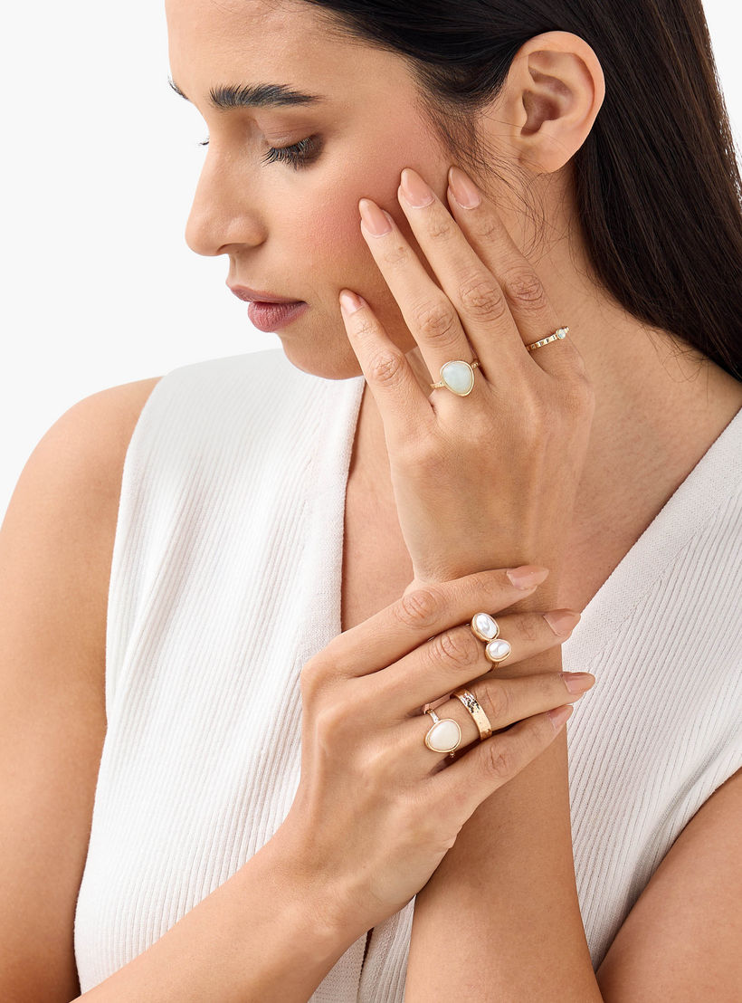 خواتم ميتاليك - طقم من 5 قطع-women-watchesandjewellery-jewellery-rings-image-2