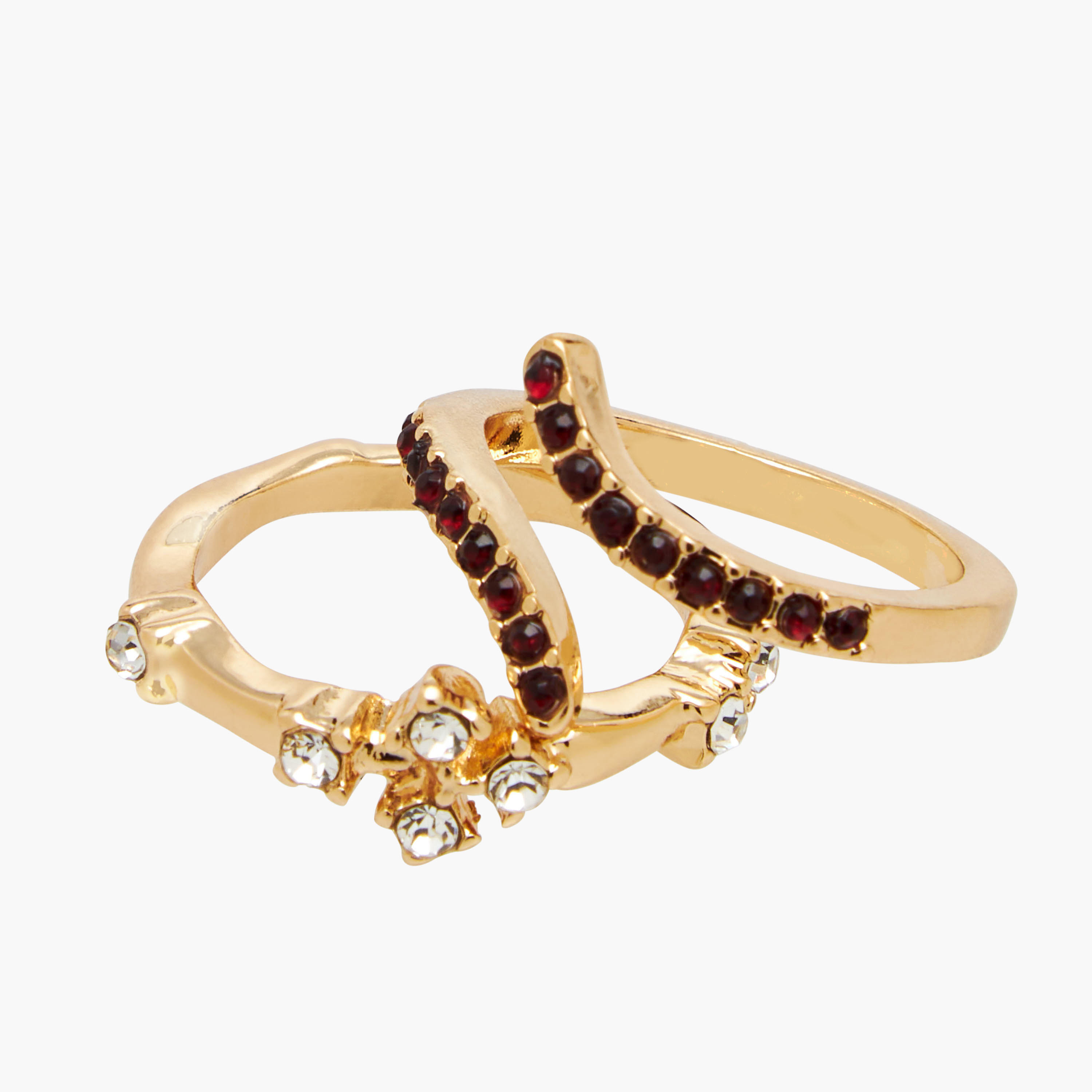 Pack of 8 - Embellished Metallic Ring-women-watchesandjewellery-jewellery-rings-image-4