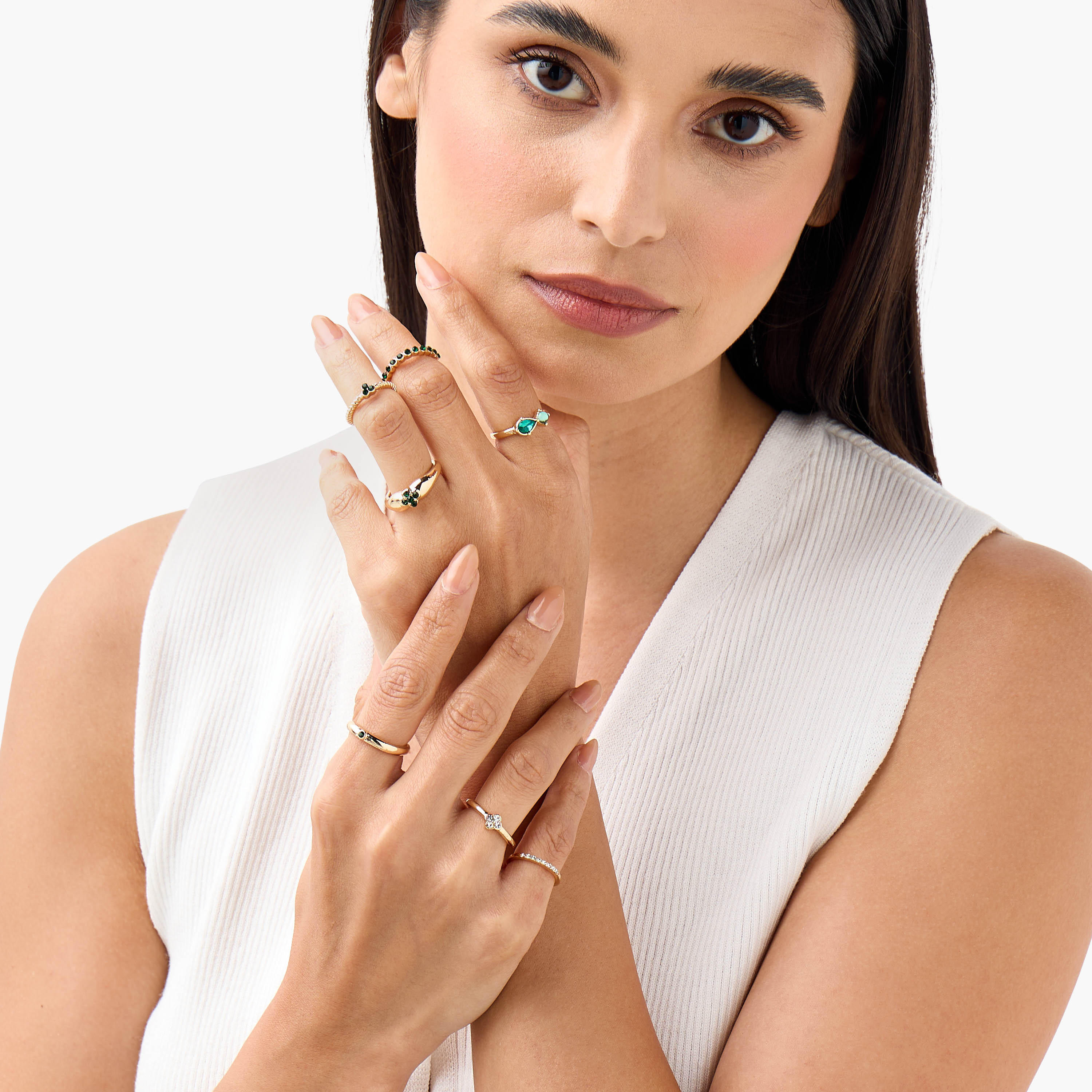 Pack of 8 - Metallic Ring-women-watchesandjewellery-jewellery-rings-image-2