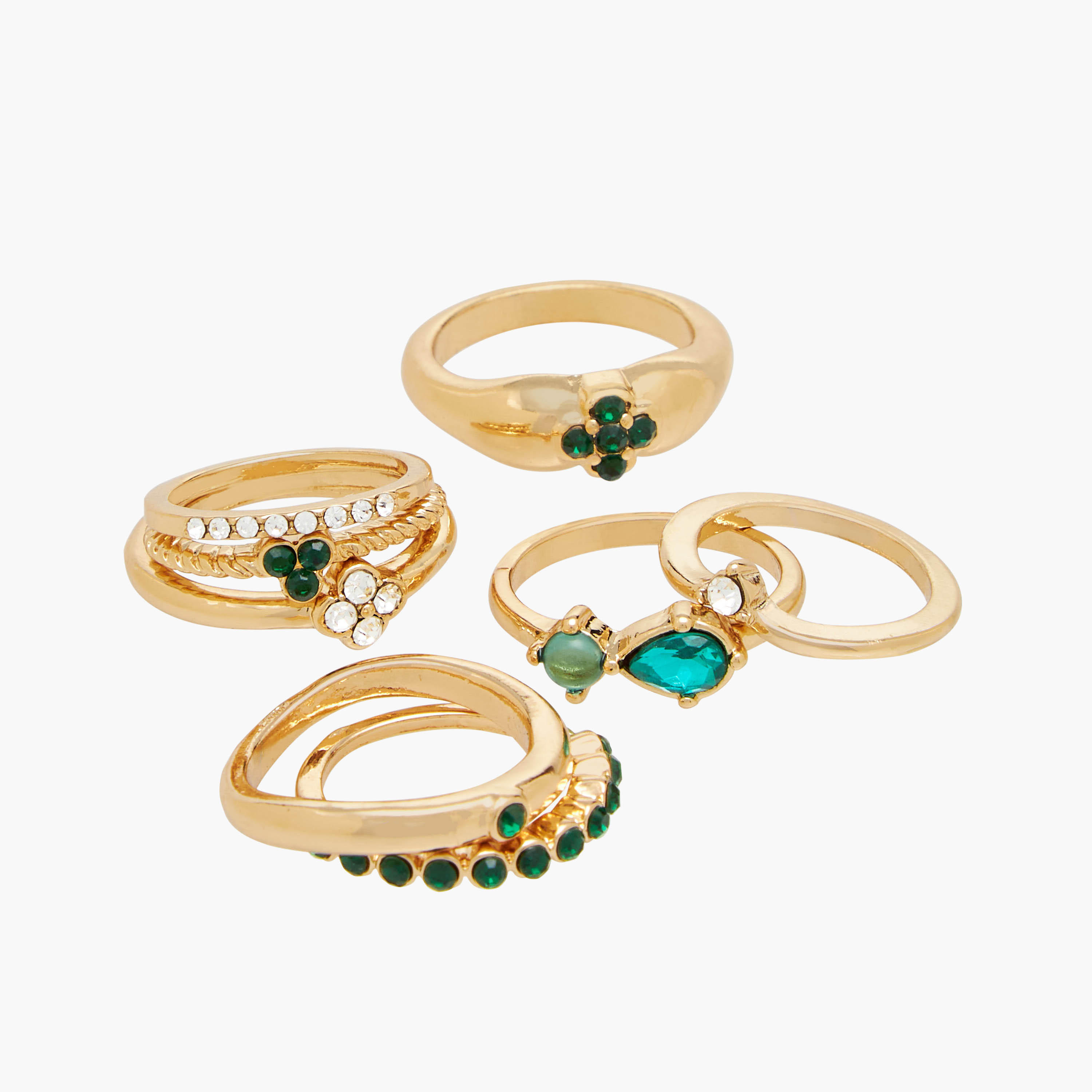 خواتم ميتاليك - مجموعة 8 قطع-women-watchesandjewellery-jewellery-rings-image-2