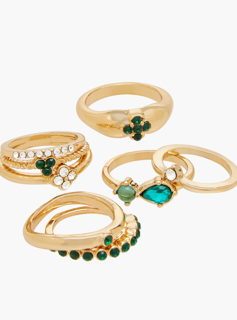 خواتم ميتاليك - مجموعة 8 قطع-women-watchesandjewellery-jewellery-rings-image-2