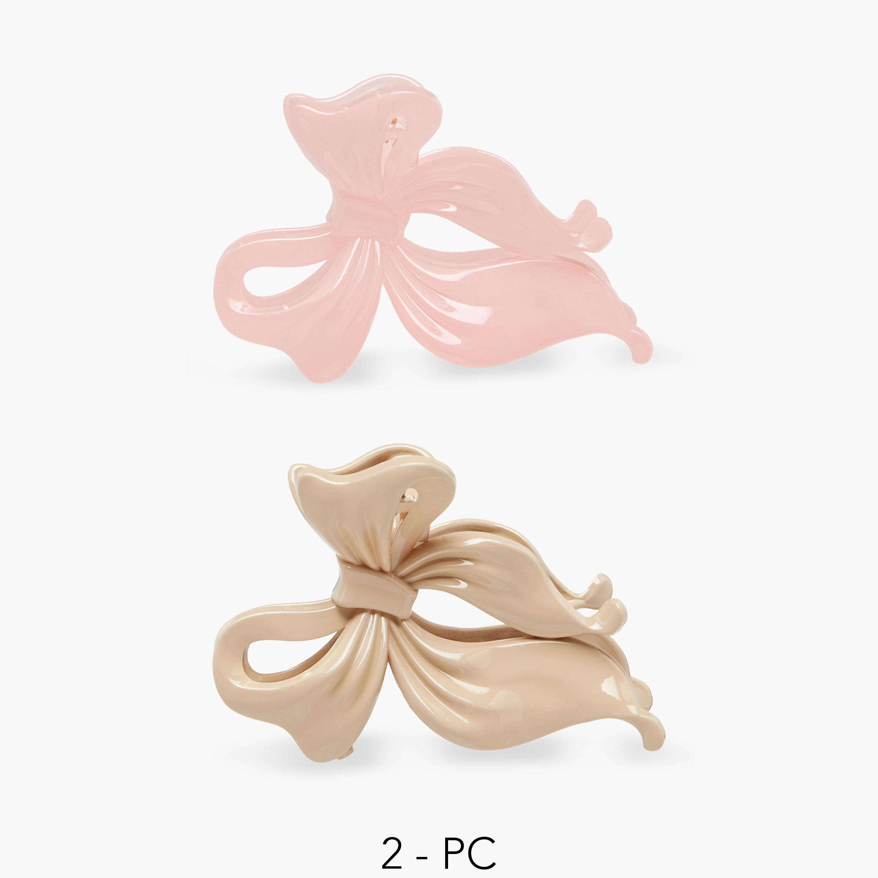 طقم مشابك شعر على شكل فيونكة – عبوة من قطعتين-women-hairaccessories-clamps-image-1
