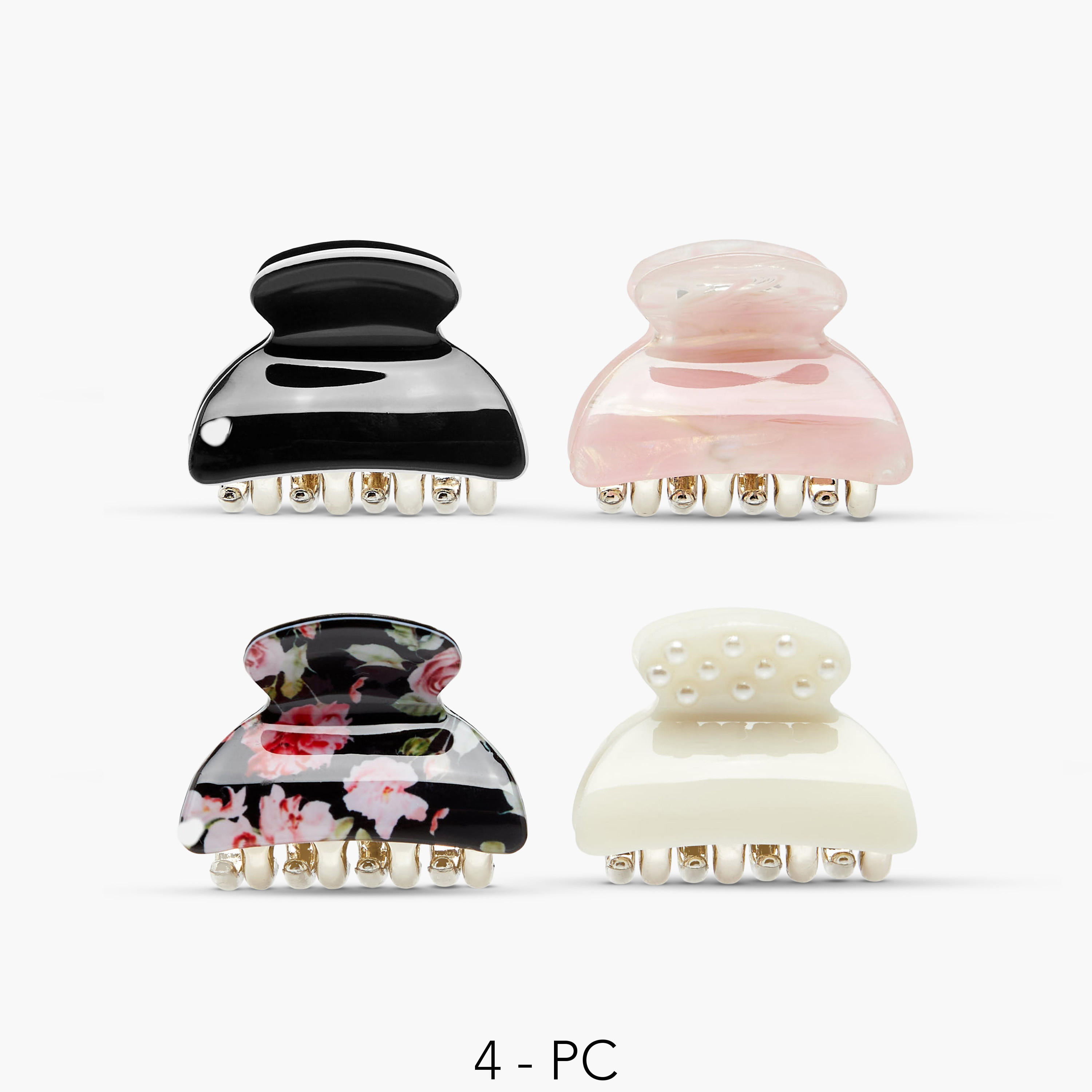 Pack of 4 Hair Clamp with Assorted Design-women-hairaccessories-clamps-image-1