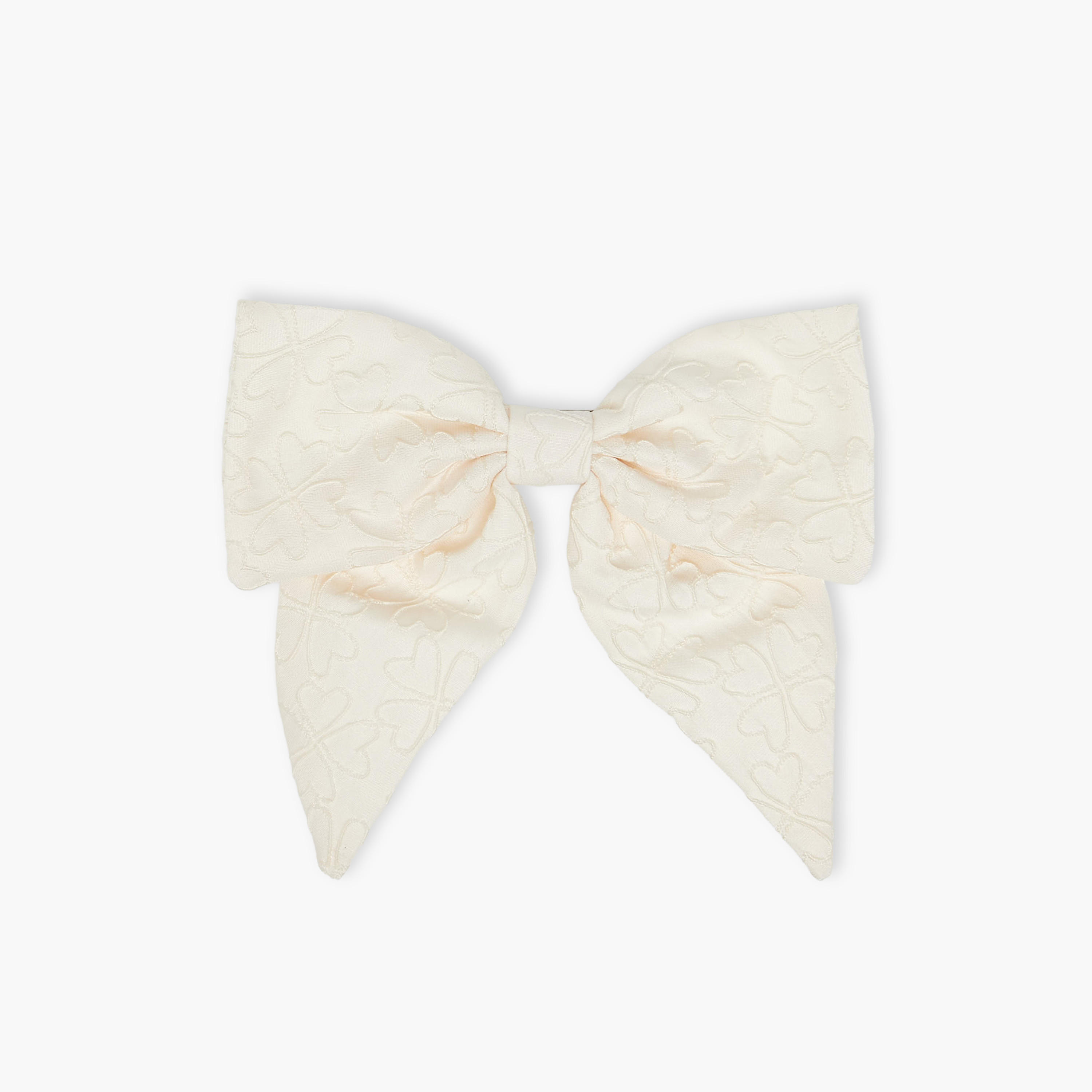 Satin Bow Barrette Hair Clip with Embroidery-women-hairaccessories-clips-image-1