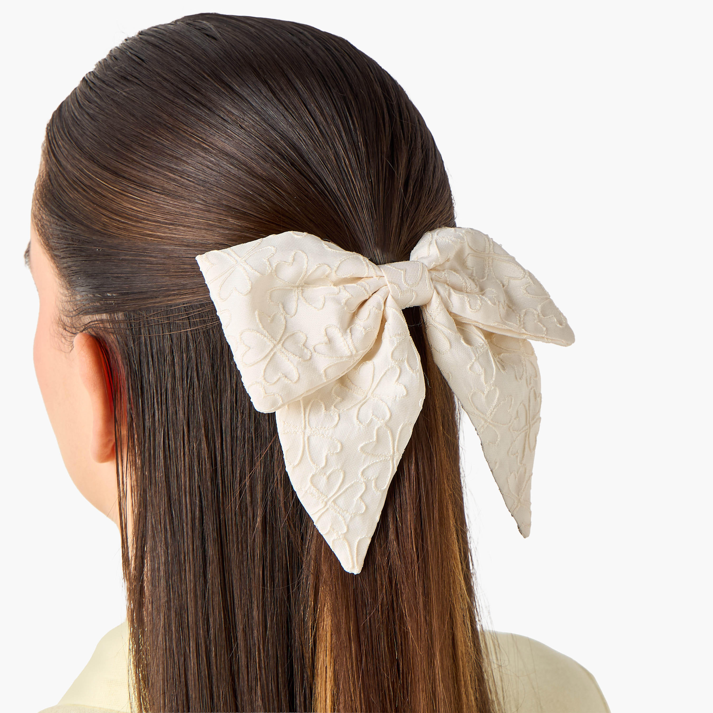 Satin Bow Barrette Hair Clip with Embroidery-women-hairaccessories-clips-image-2