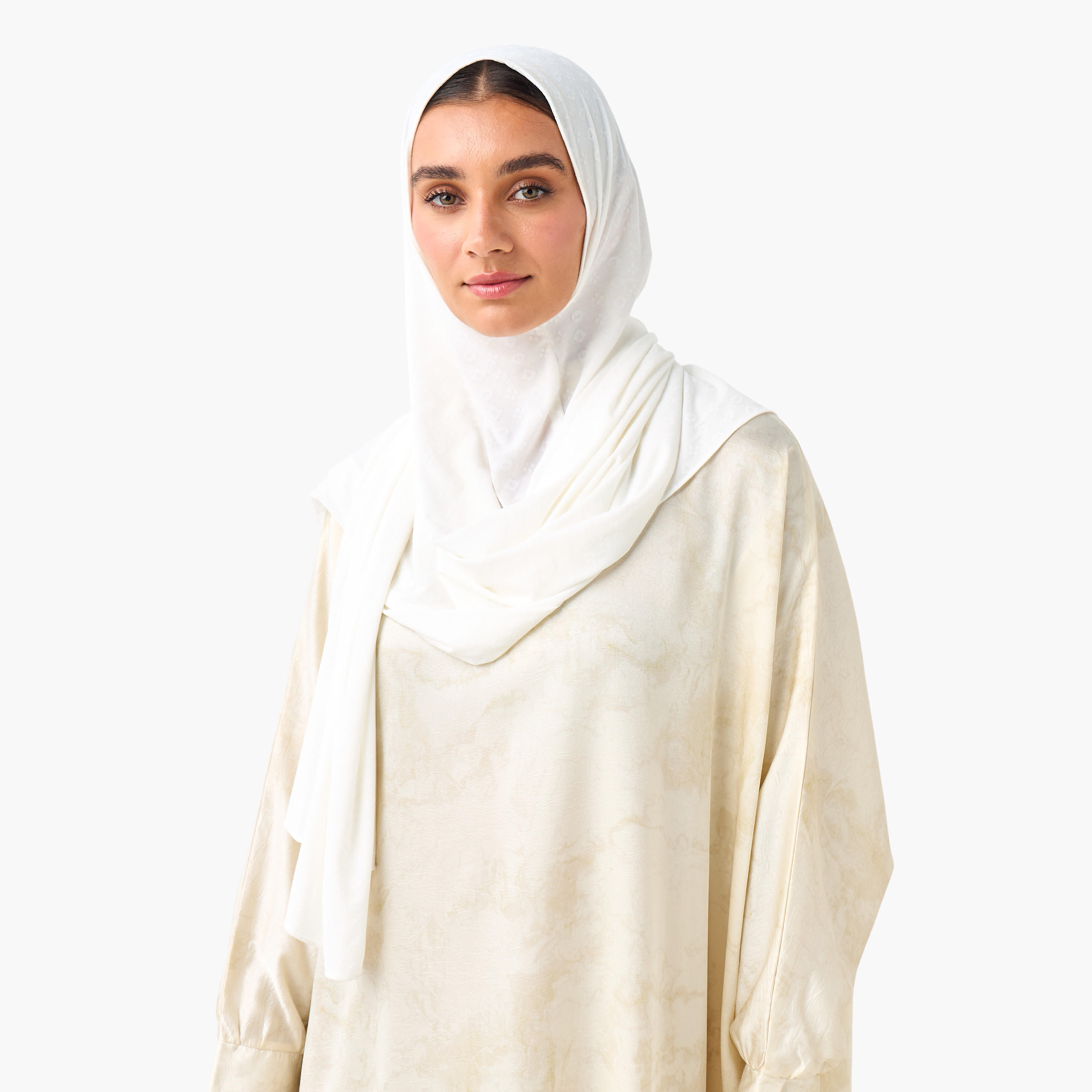 Hijab Jacquard Cream-women-winterwear-scarves-image-3